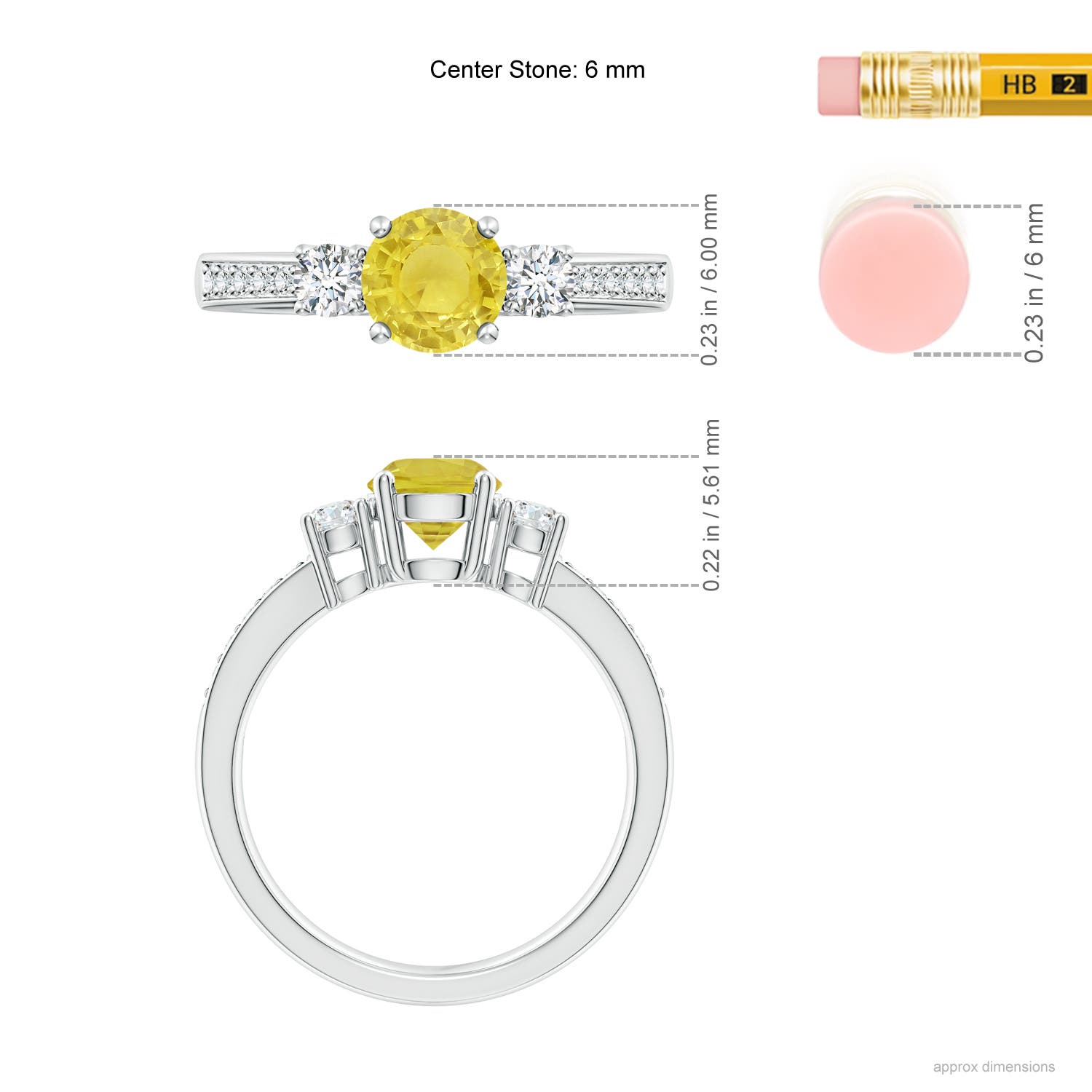 A - Yellow Sapphire / 1.31 CT / 14 KT White Gold