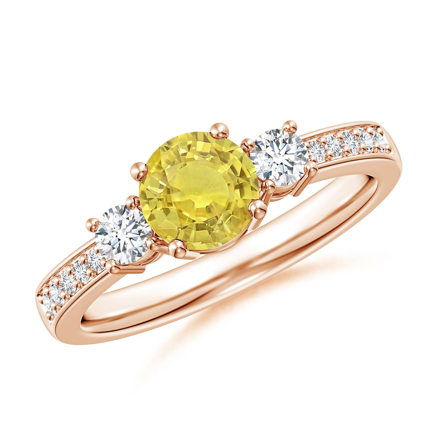 AA - Yellow Sapphire / 1.31 CT / 14 KT Rose Gold