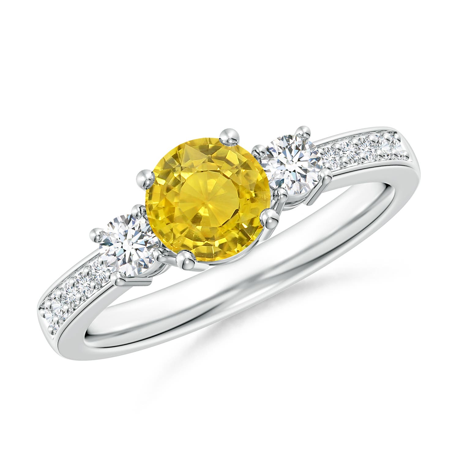 AAA - Yellow Sapphire / 1.31 CT / 14 KT White Gold