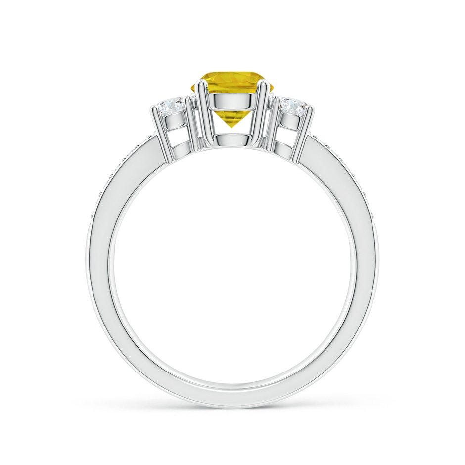 6mm AAAA Classic Three Stone Yellow Sapphire Ring with Diamonds in P950 Platinum side 1