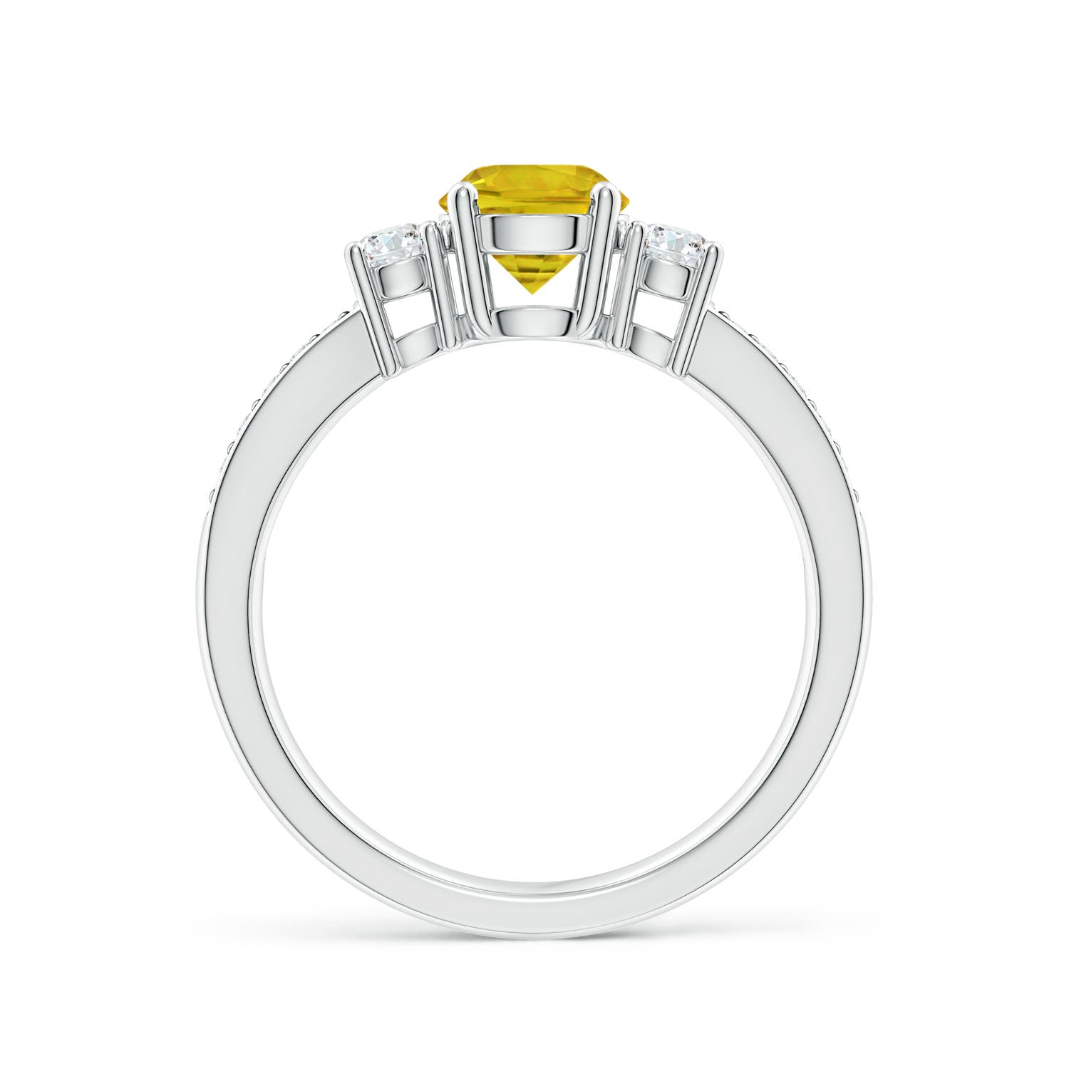 AAAA - Yellow Sapphire / 1.31 CT / 14 KT White Gold