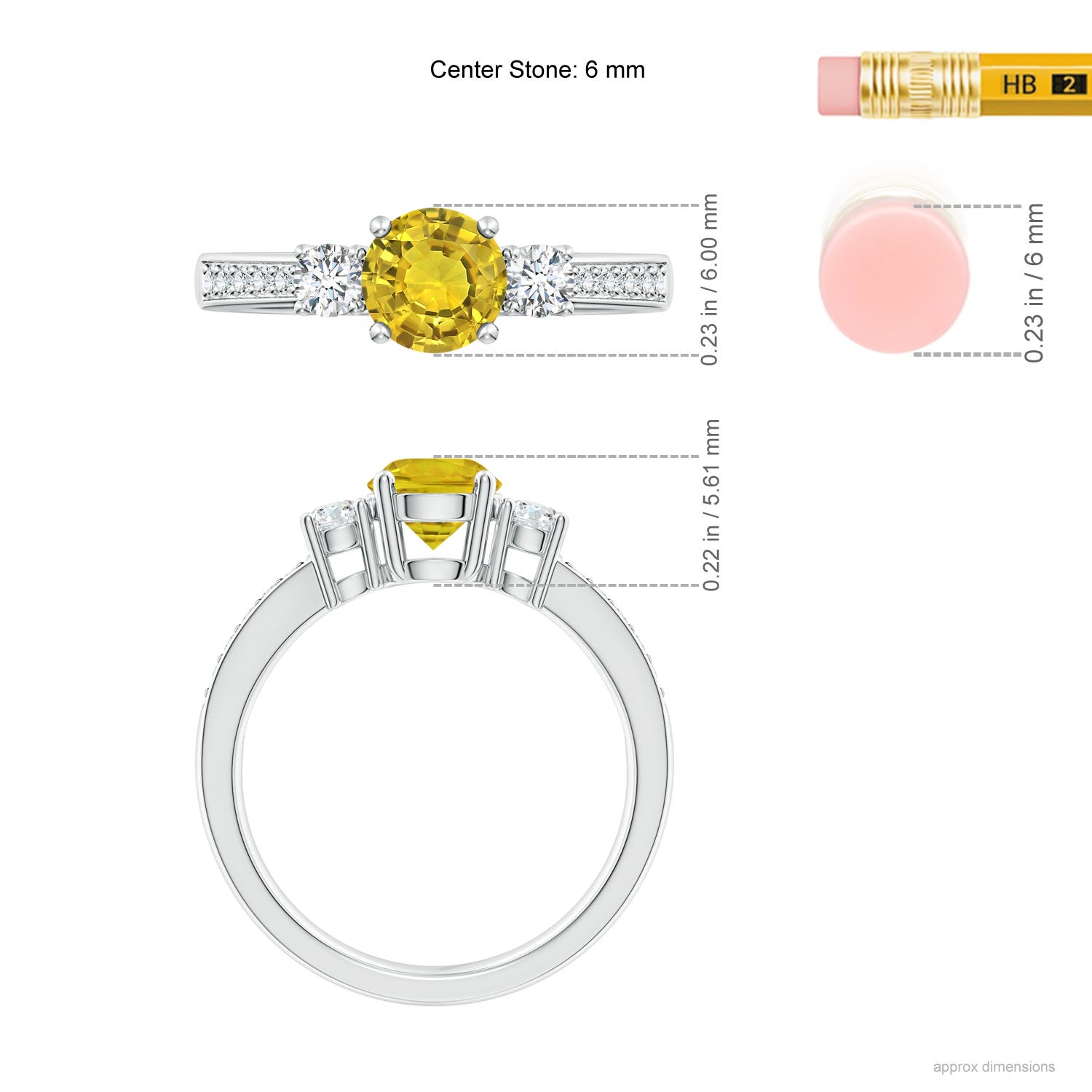 AAAA - Yellow Sapphire / 1.31 CT / 14 KT White Gold