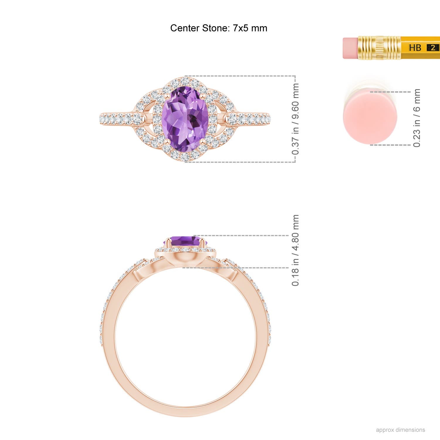 A - Amethyst / 1.04 CT / 14 KT Rose Gold