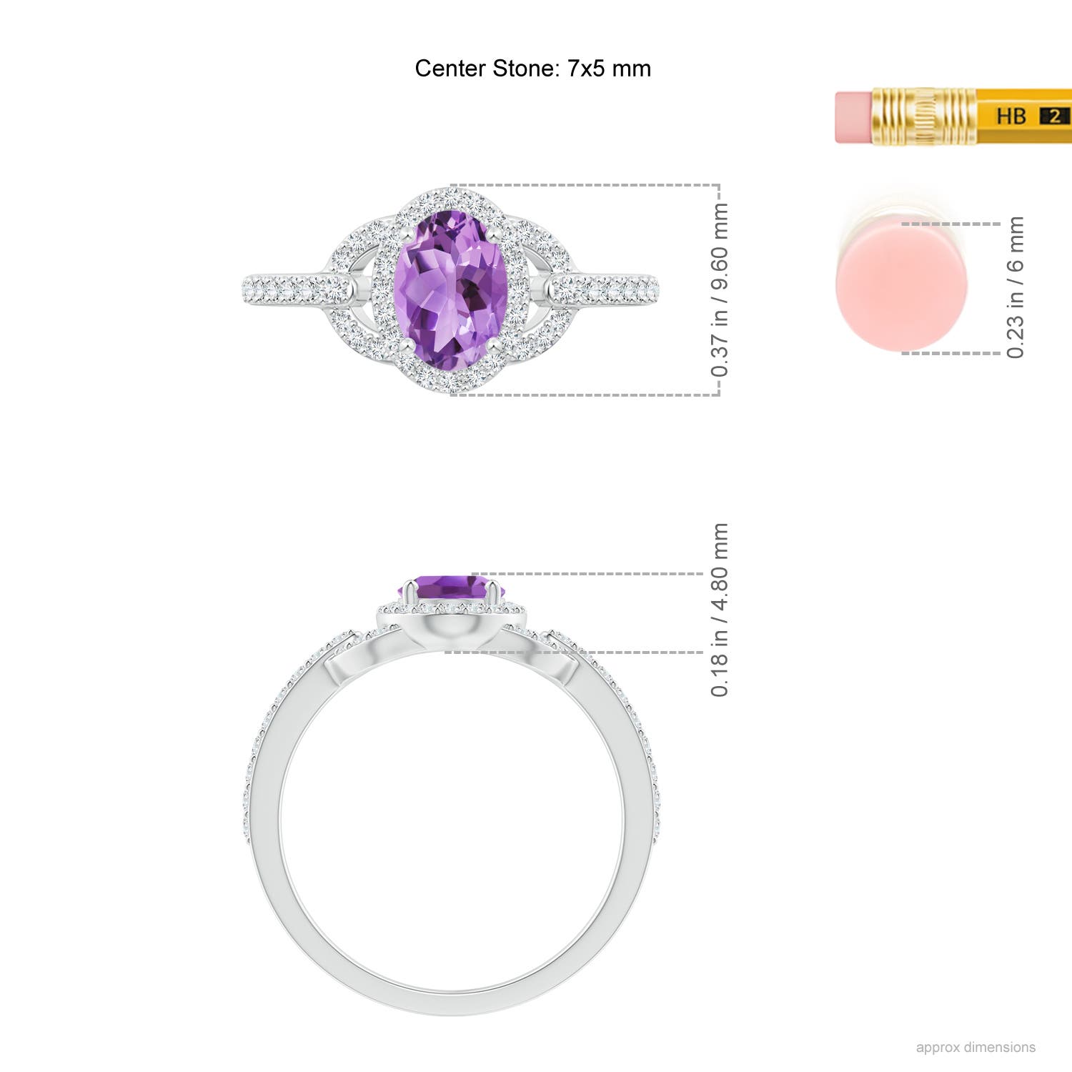 A - Amethyst / 1.04 CT / 14 KT White Gold