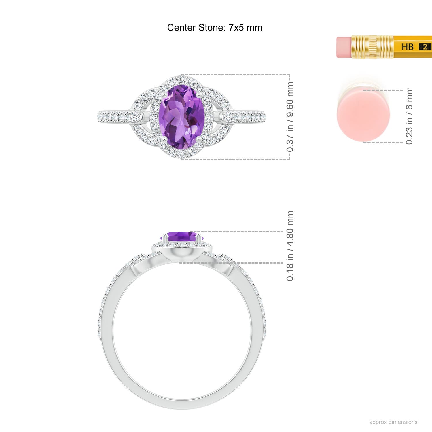 AA - Amethyst / 1.04 CT / 14 KT White Gold