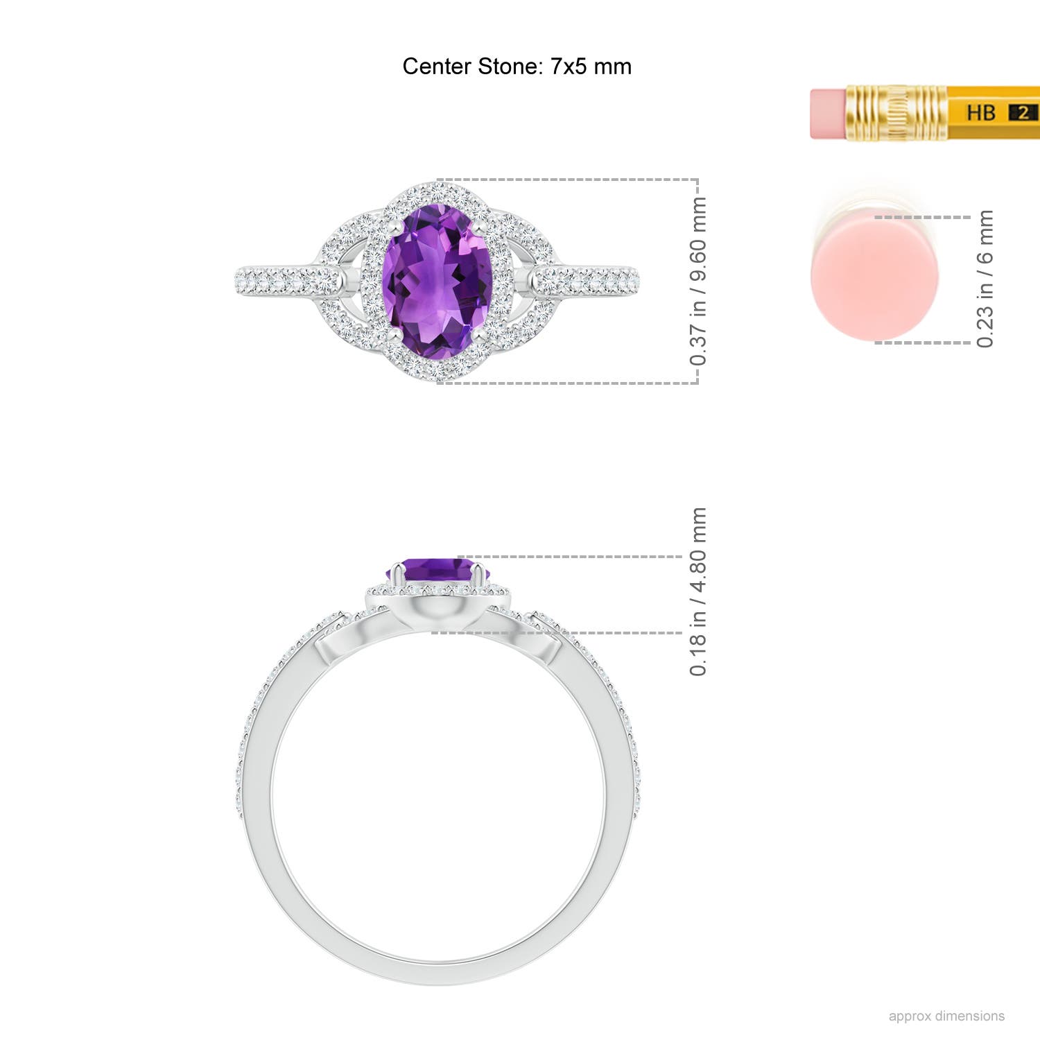 AAA - Amethyst / 1.04 CT / 14 KT White Gold