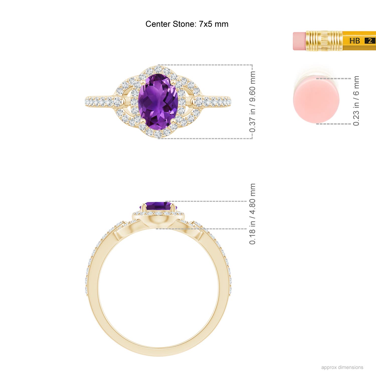 AAAA - Amethyst / 1.04 CT / 14 KT Yellow Gold