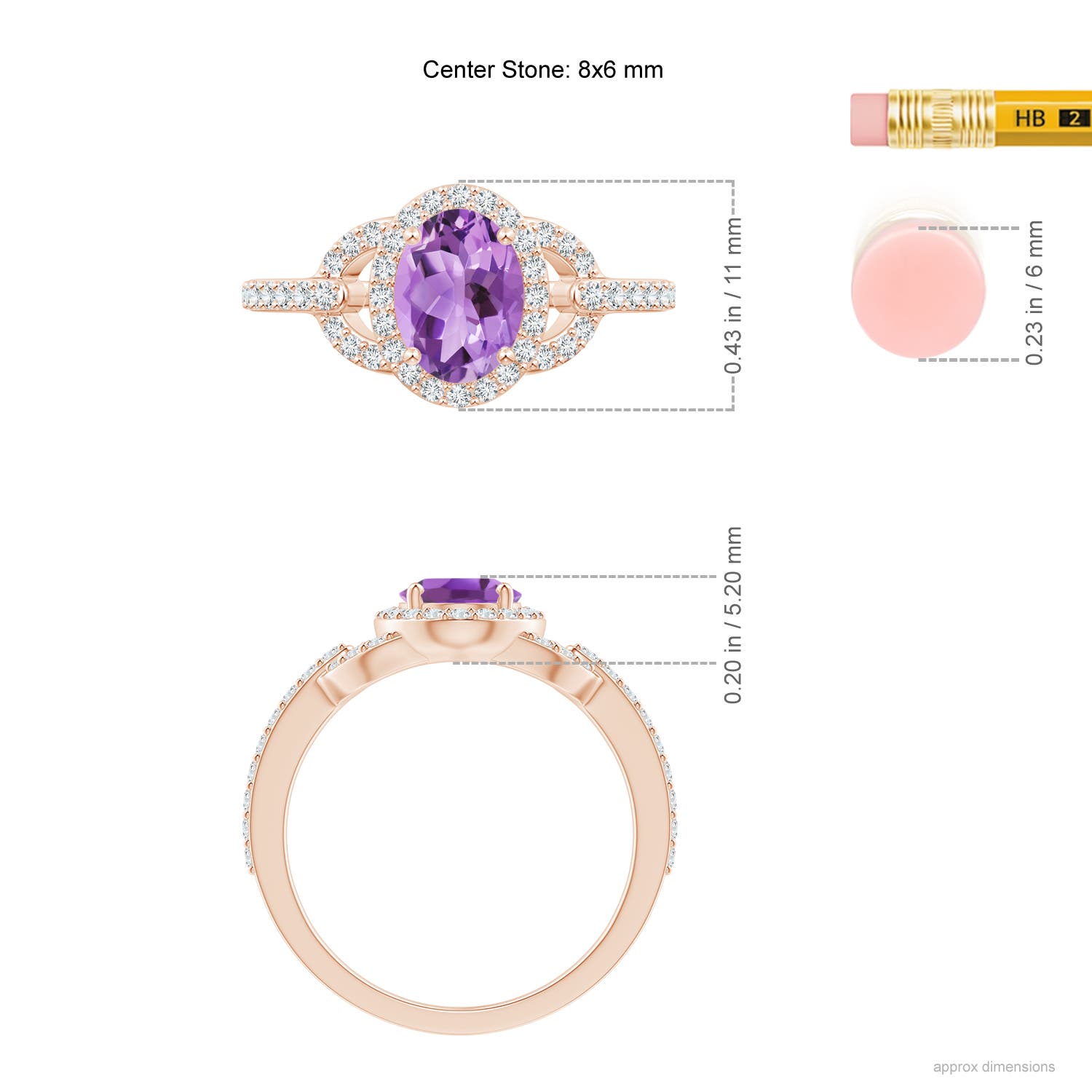 A - Amethyst / 1.52 CT / 14 KT Rose Gold