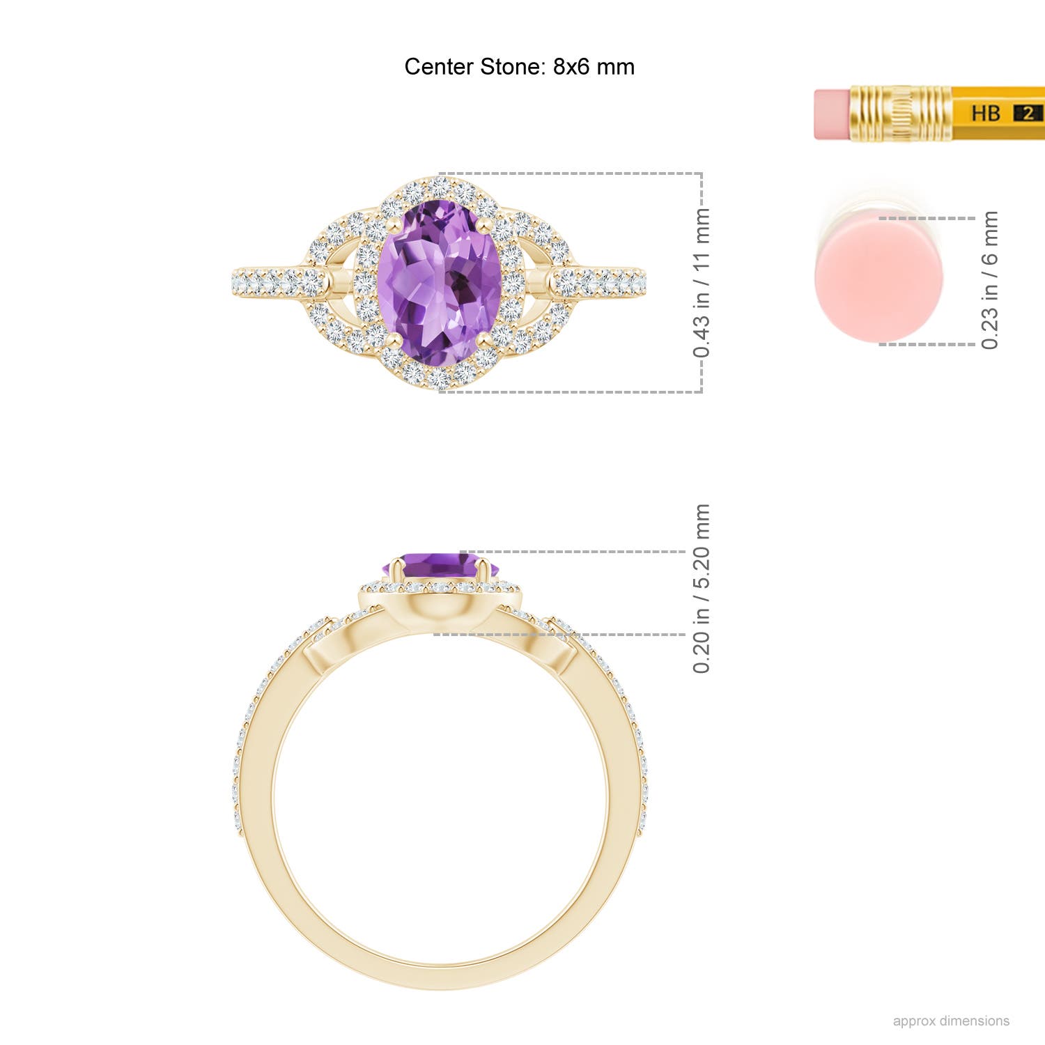 A - Amethyst / 1.52 CT / 14 KT Yellow Gold