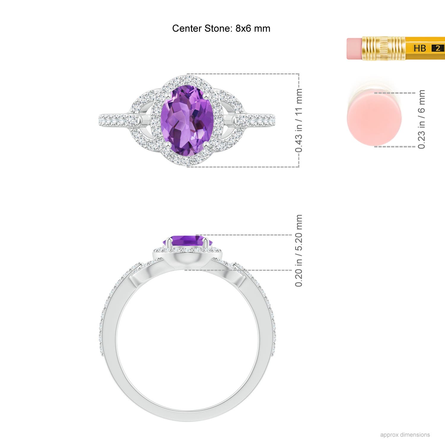 AA - Amethyst / 1.52 CT / 14 KT White Gold