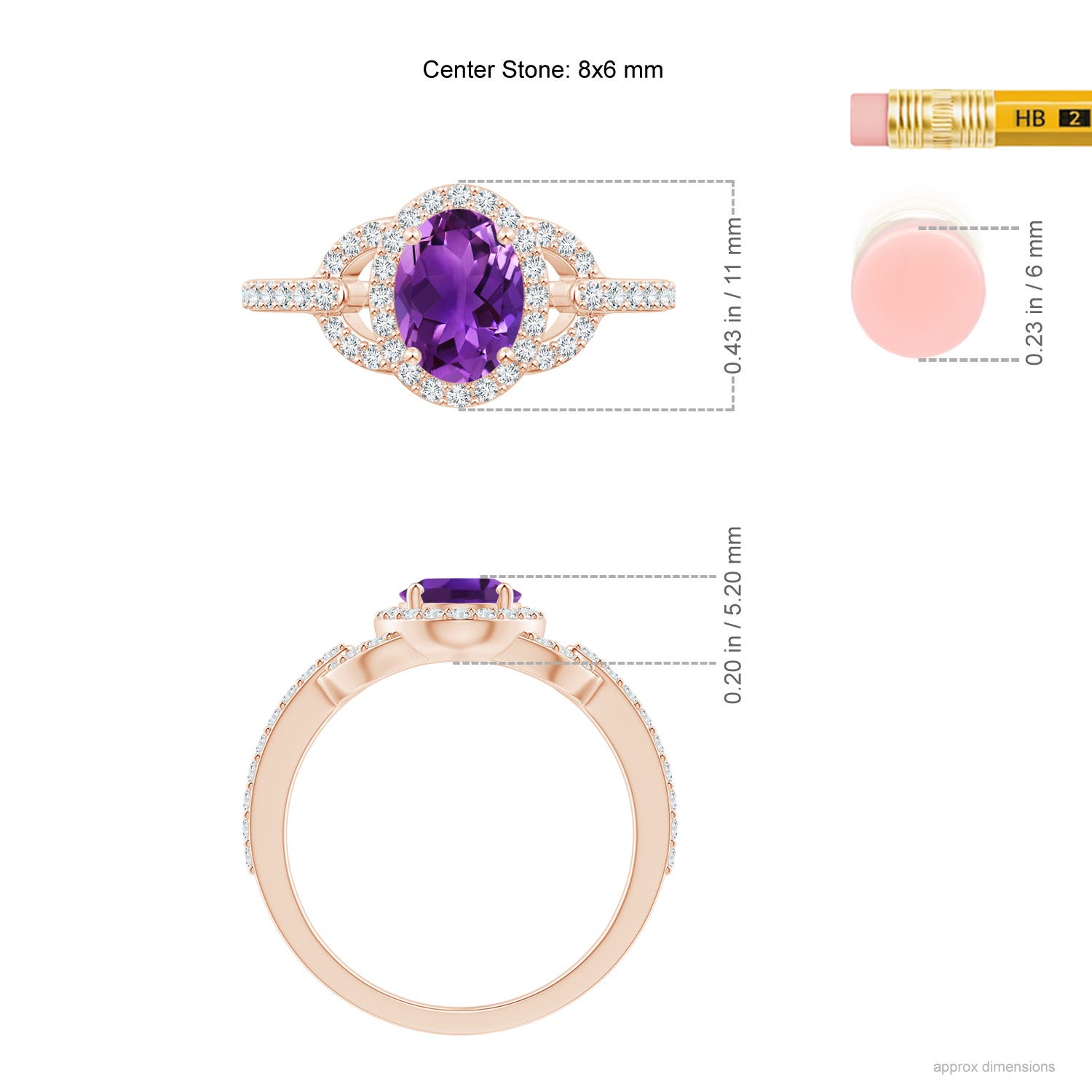 AAAA - Amethyst / 1.52 CT / 14 KT Rose Gold