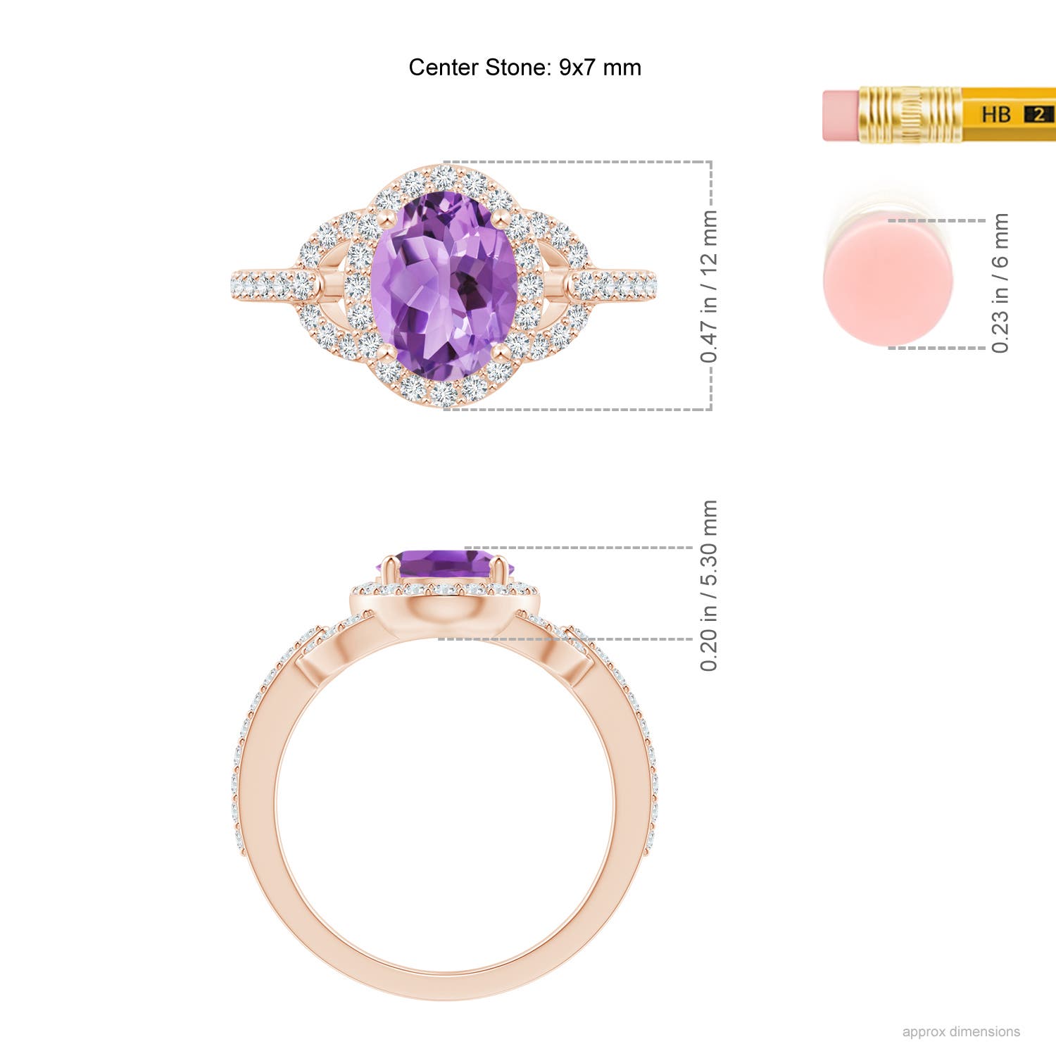 A - Amethyst / 2.09 CT / 14 KT Rose Gold