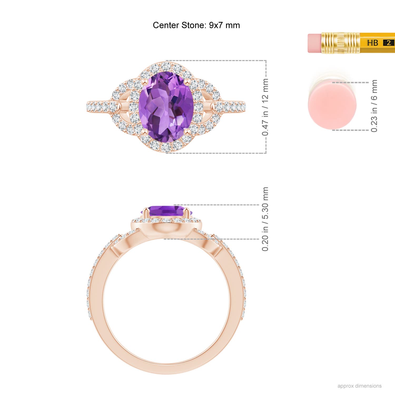 AA - Amethyst / 2.09 CT / 14 KT Rose Gold