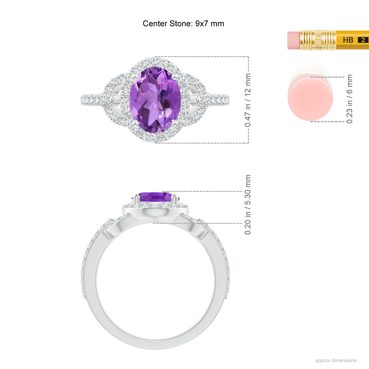 AA - Amethyst / 2.09 CT / 14 KT White Gold