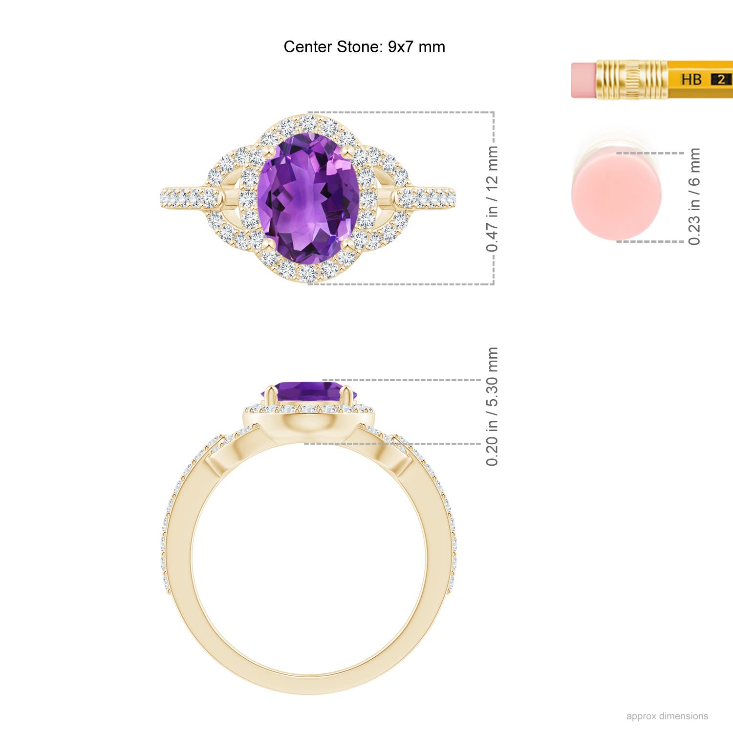 AAA - Amethyst / 2.09 CT / 14 KT Yellow Gold