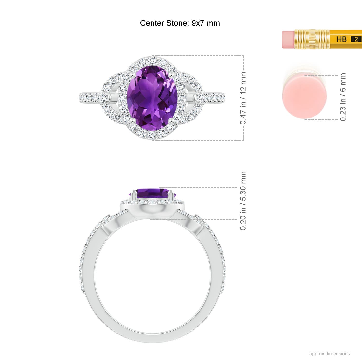 AAAA - Amethyst / 2.09 CT / 14 KT White Gold