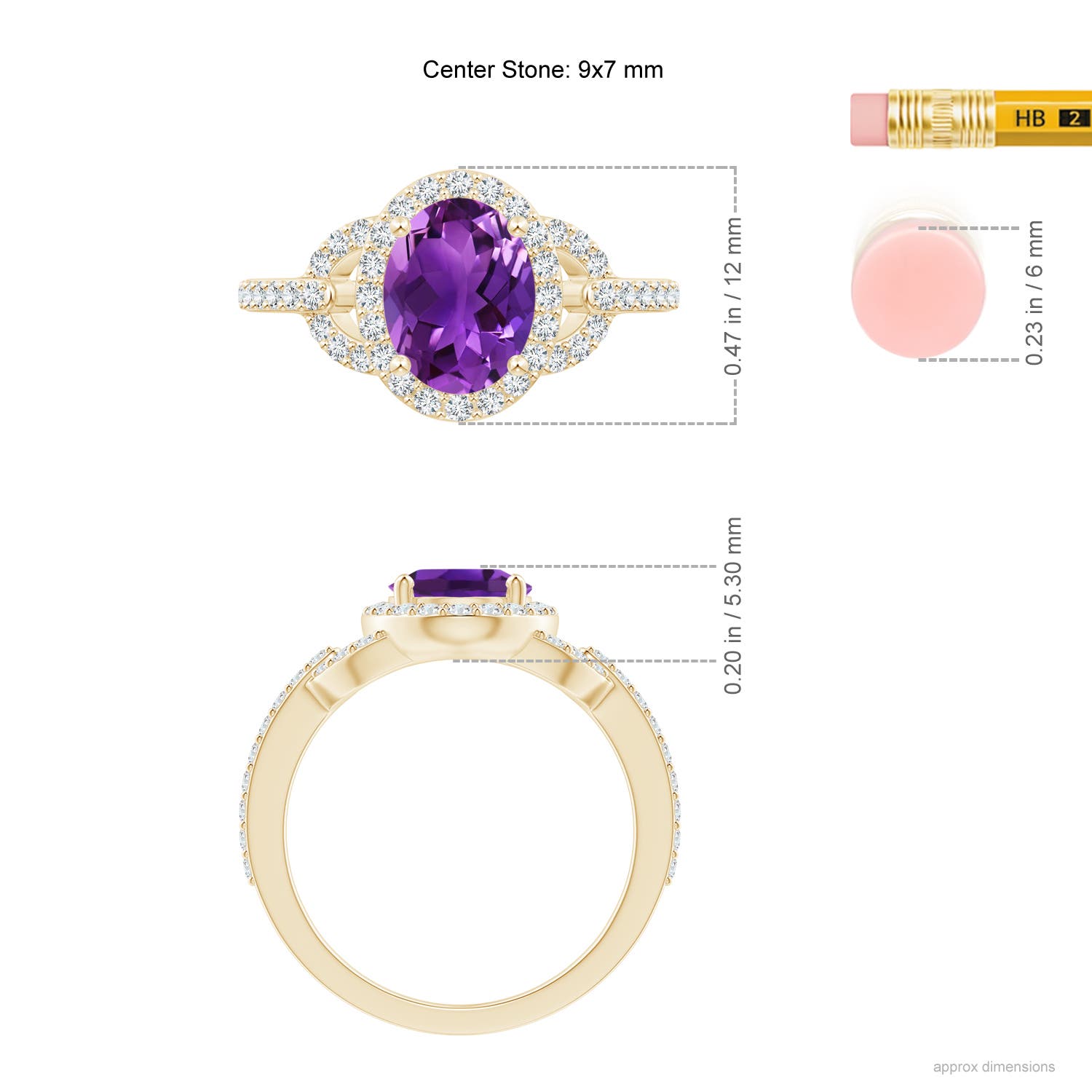 AAAA - Amethyst / 2.09 CT / 14 KT Yellow Gold