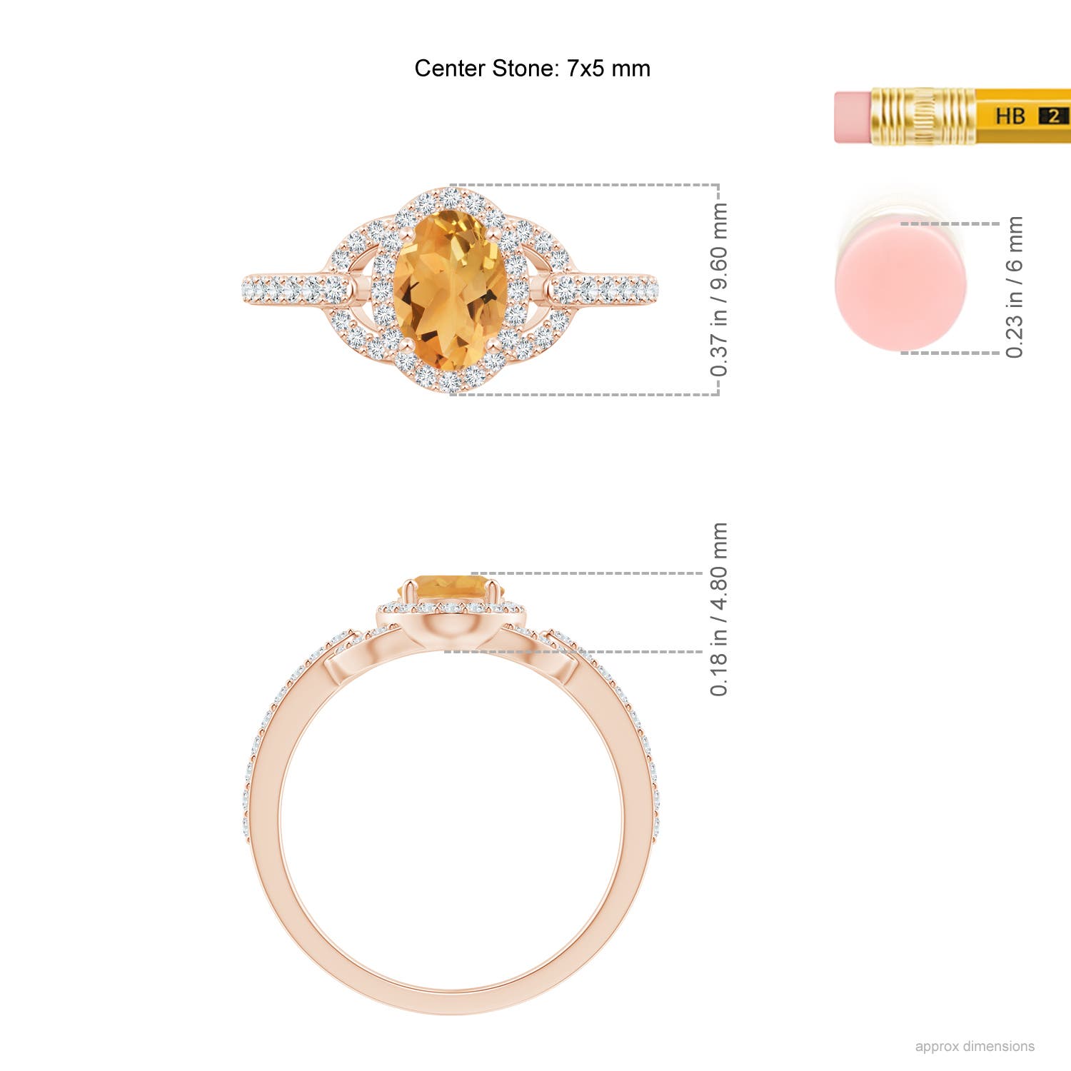 A - Citrine / 1.09 CT / 14 KT Rose Gold