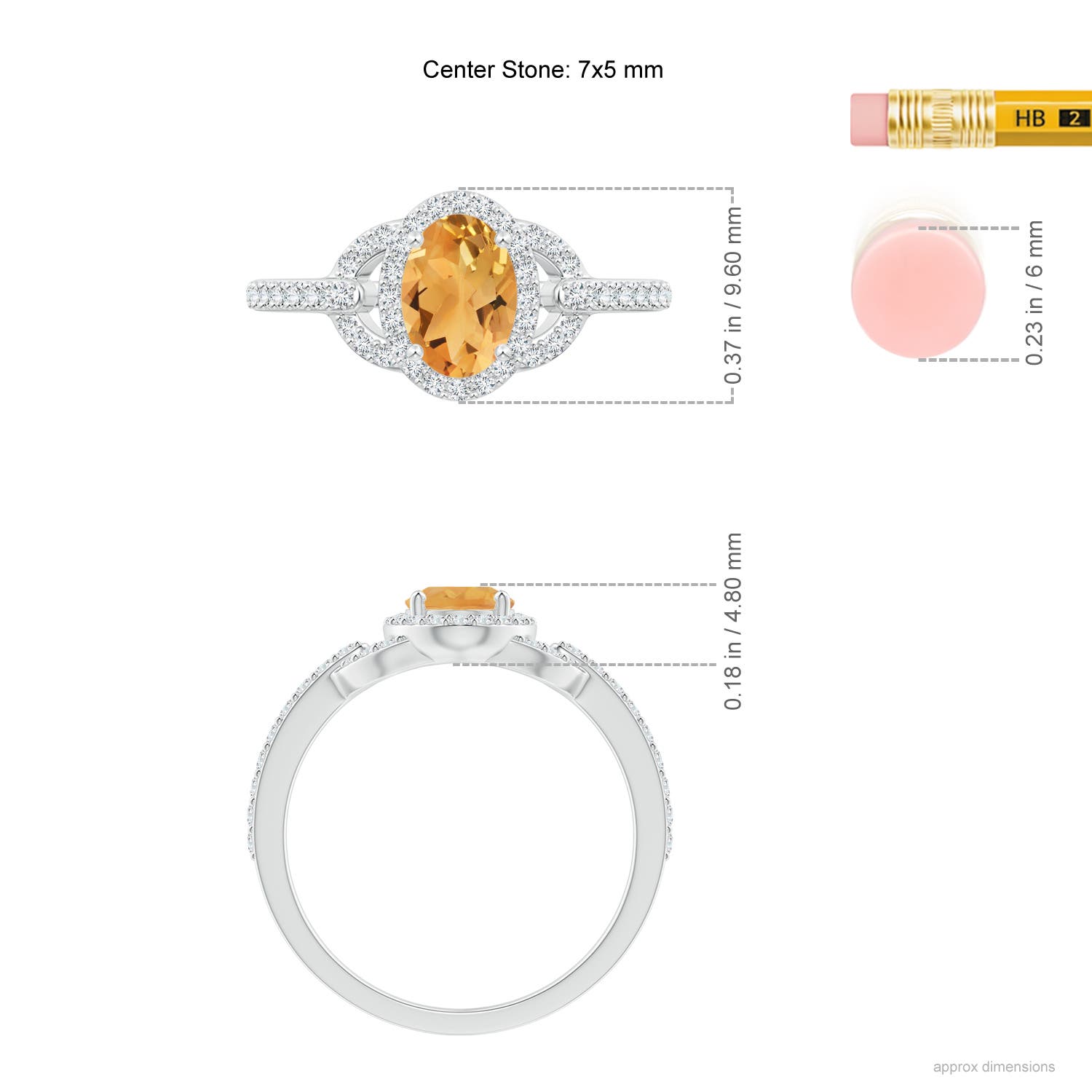 A - Citrine / 1.09 CT / 14 KT White Gold