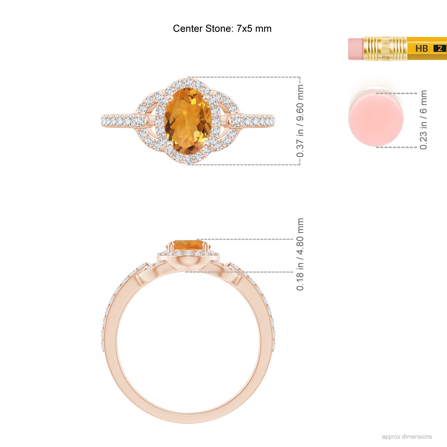 AA - Citrine / 1.09 CT / 14 KT Rose Gold