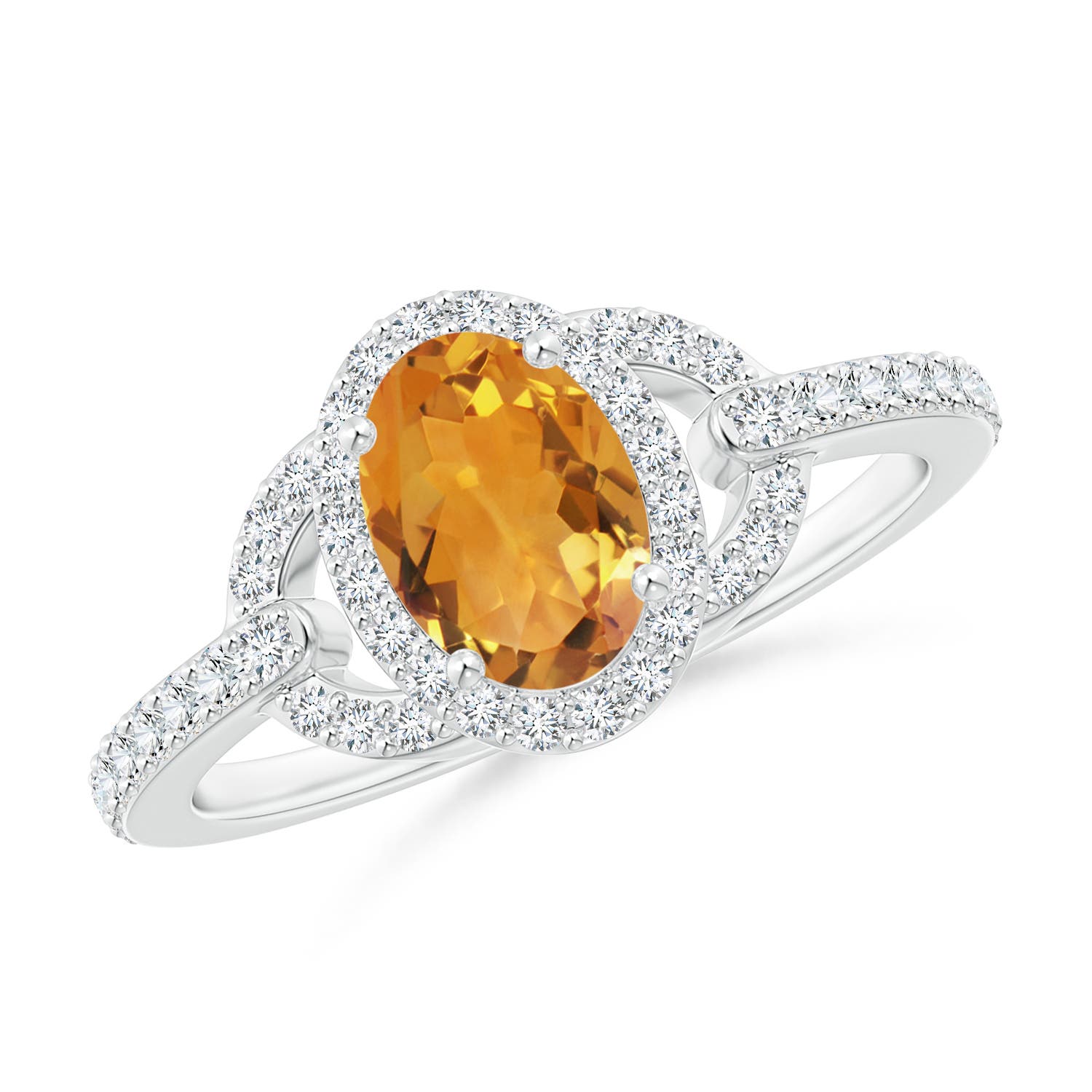 AA - Citrine / 1.09 CT / 14 KT White Gold