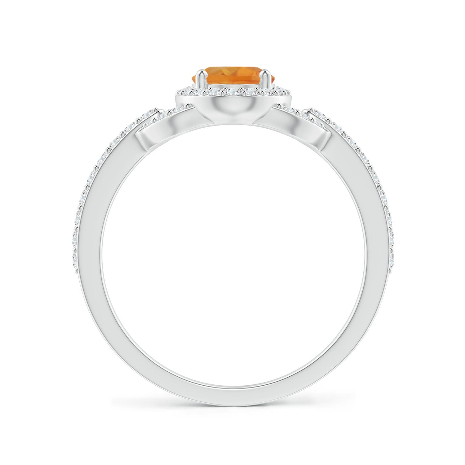 AA - Citrine / 1.09 CT / 14 KT White Gold