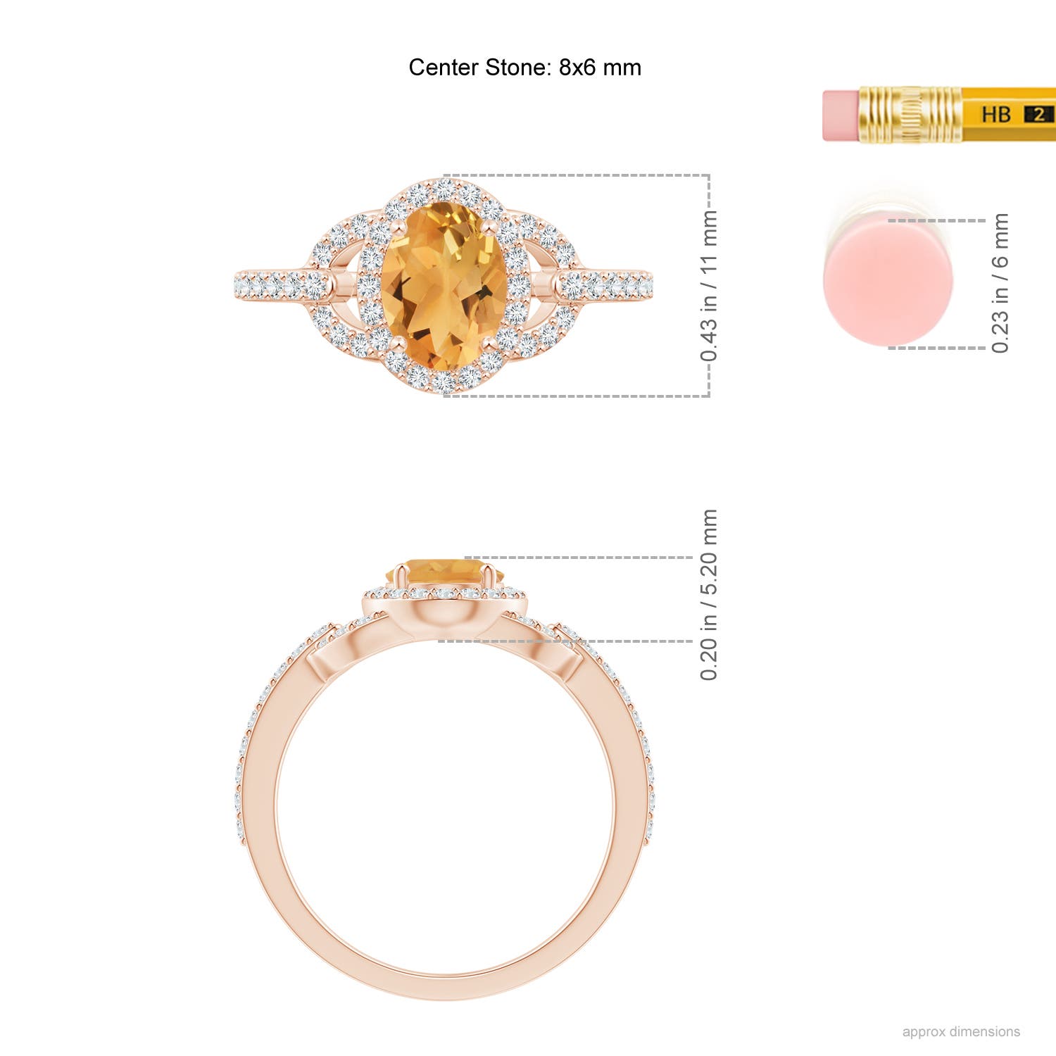 A - Citrine / 1.47 CT / 14 KT Rose Gold