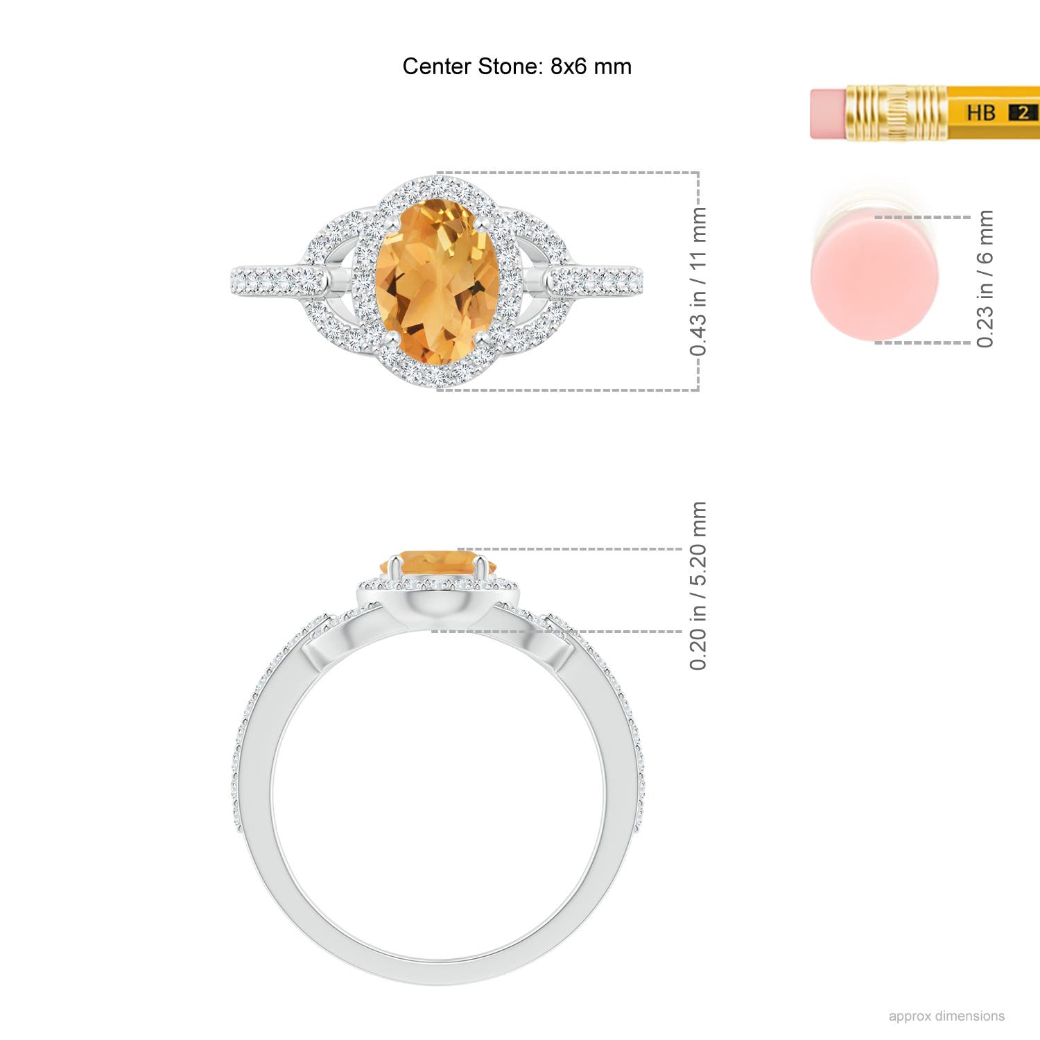 A - Citrine / 1.47 CT / 14 KT White Gold