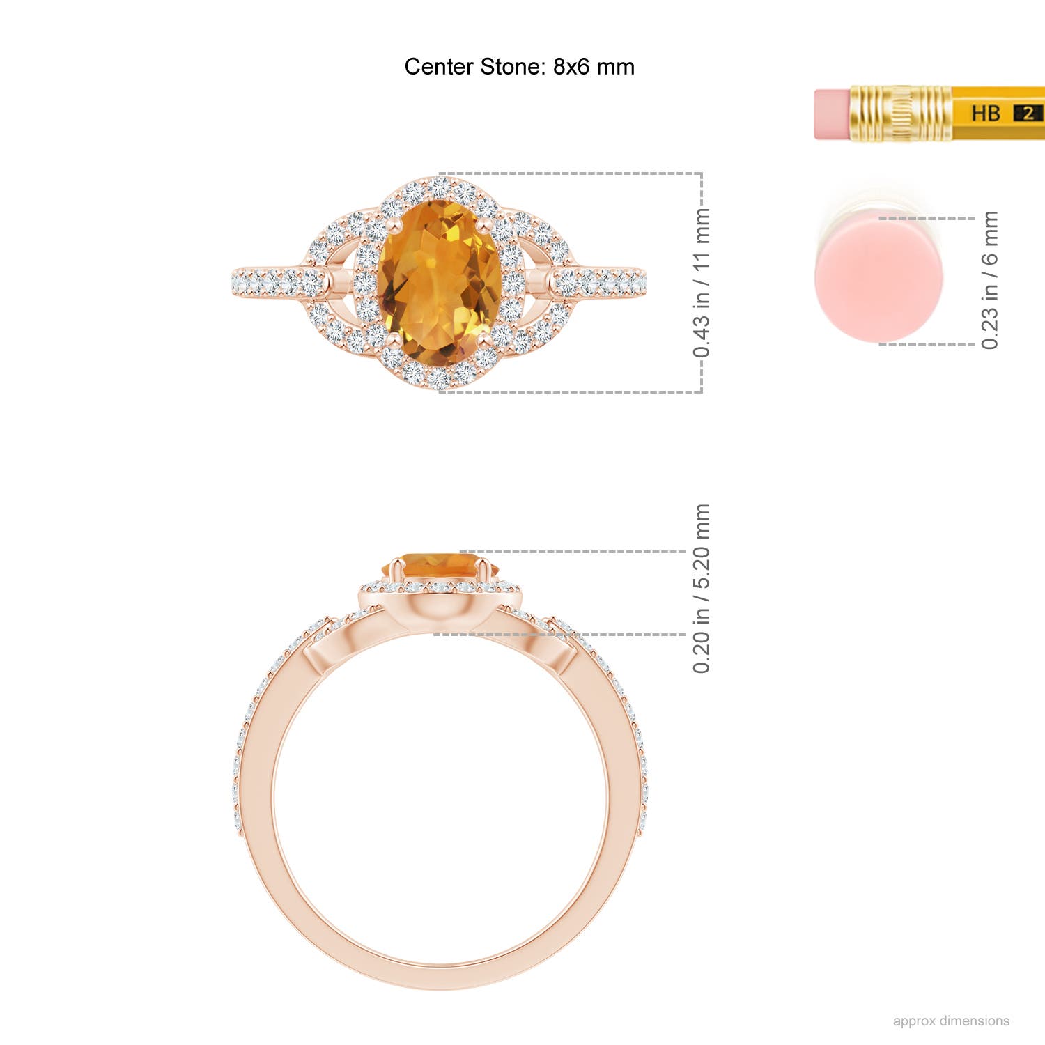 AA - Citrine / 1.47 CT / 14 KT Rose Gold