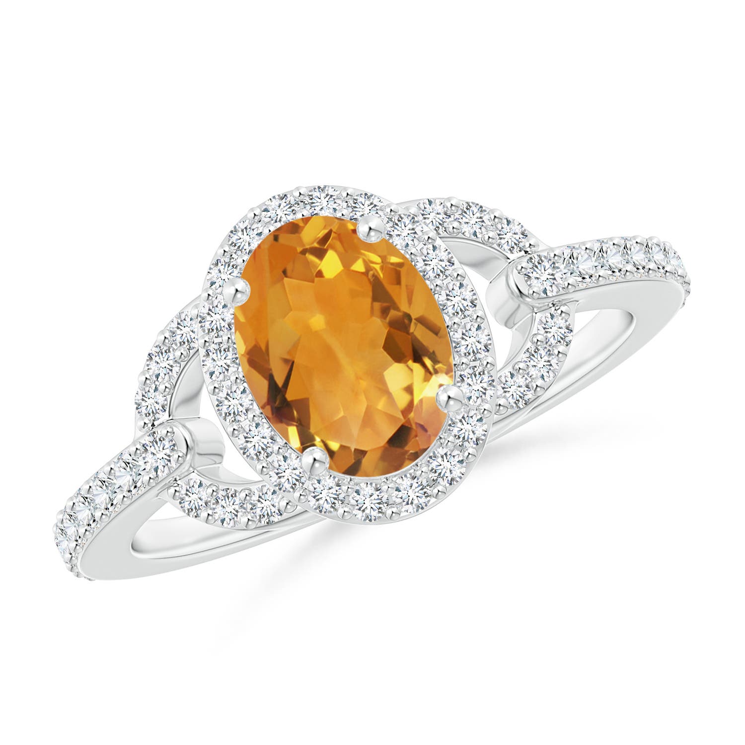 AA - Citrine / 1.47 CT / 14 KT White Gold