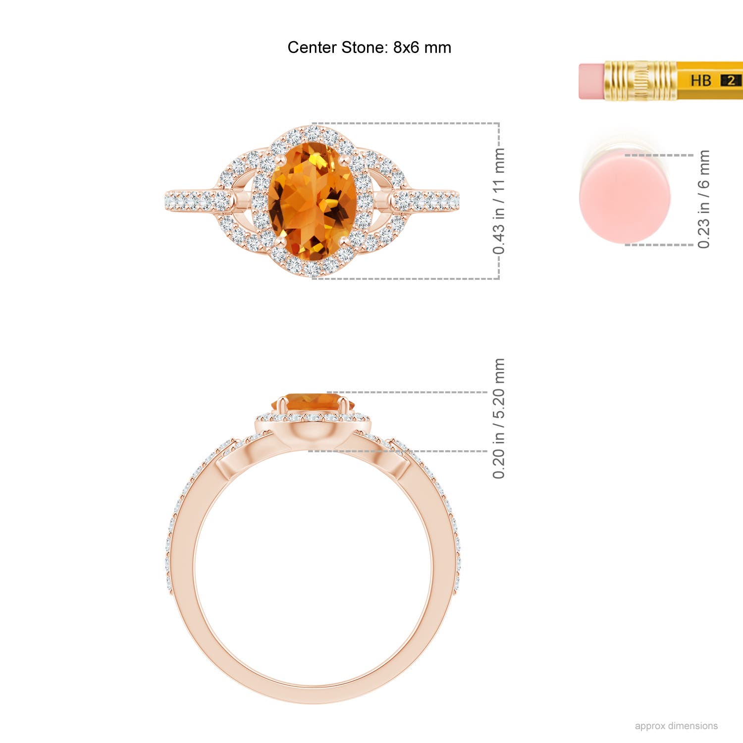 AAA - Citrine / 1.47 CT / 14 KT Rose Gold