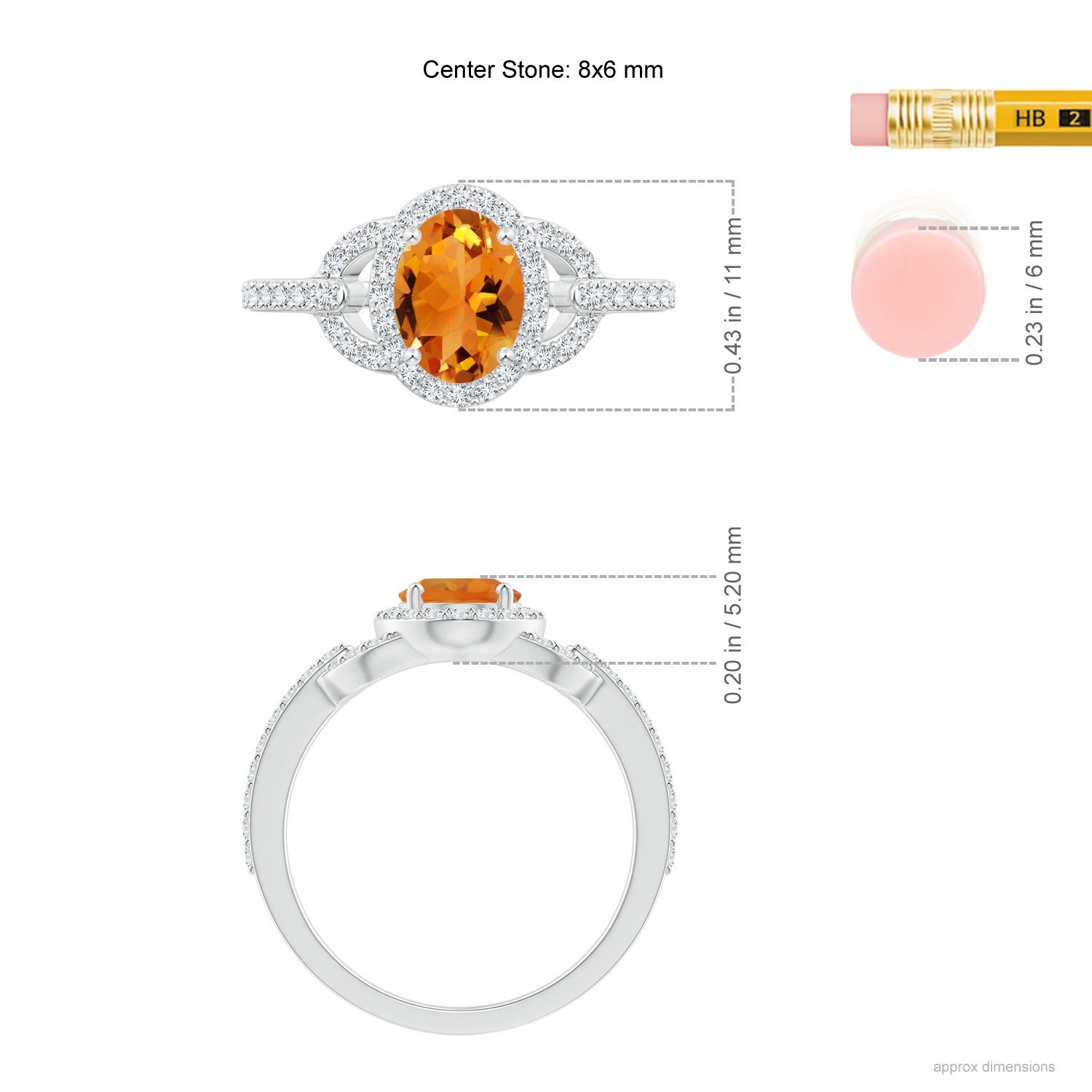 AAA - Citrine / 1.47 CT / 14 KT White Gold