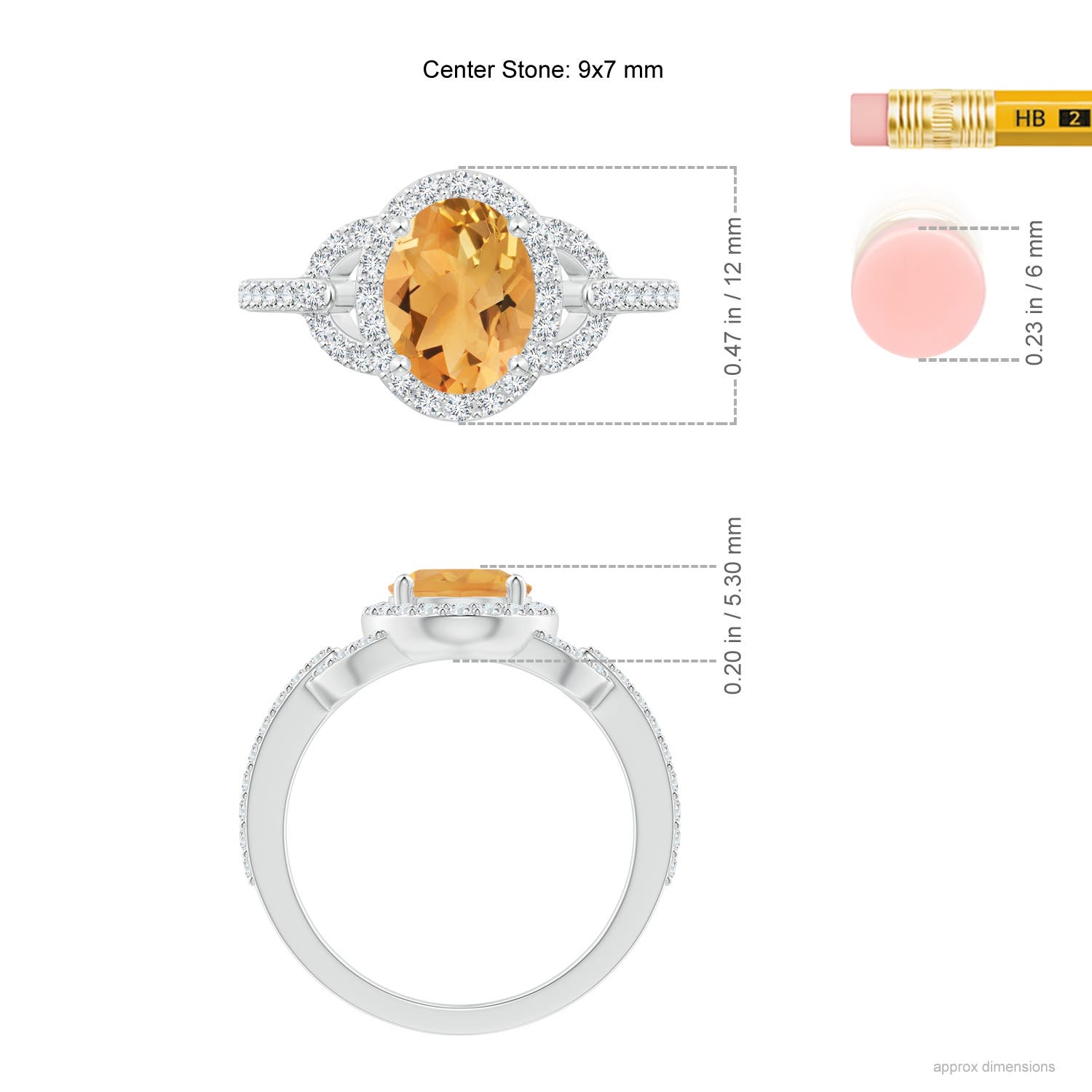 A - Citrine / 2.14 CT / 14 KT White Gold