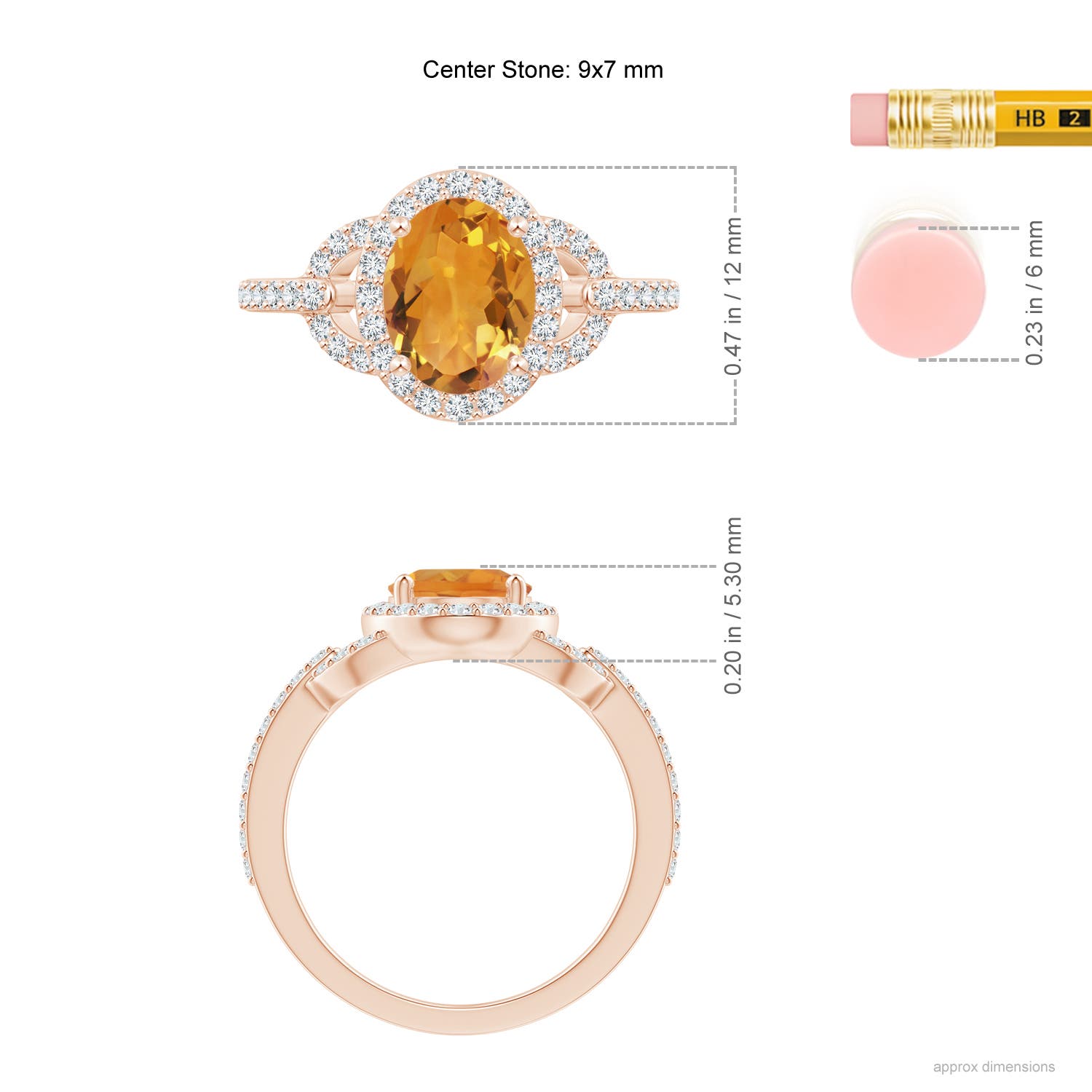 AA - Citrine / 2.14 CT / 14 KT Rose Gold