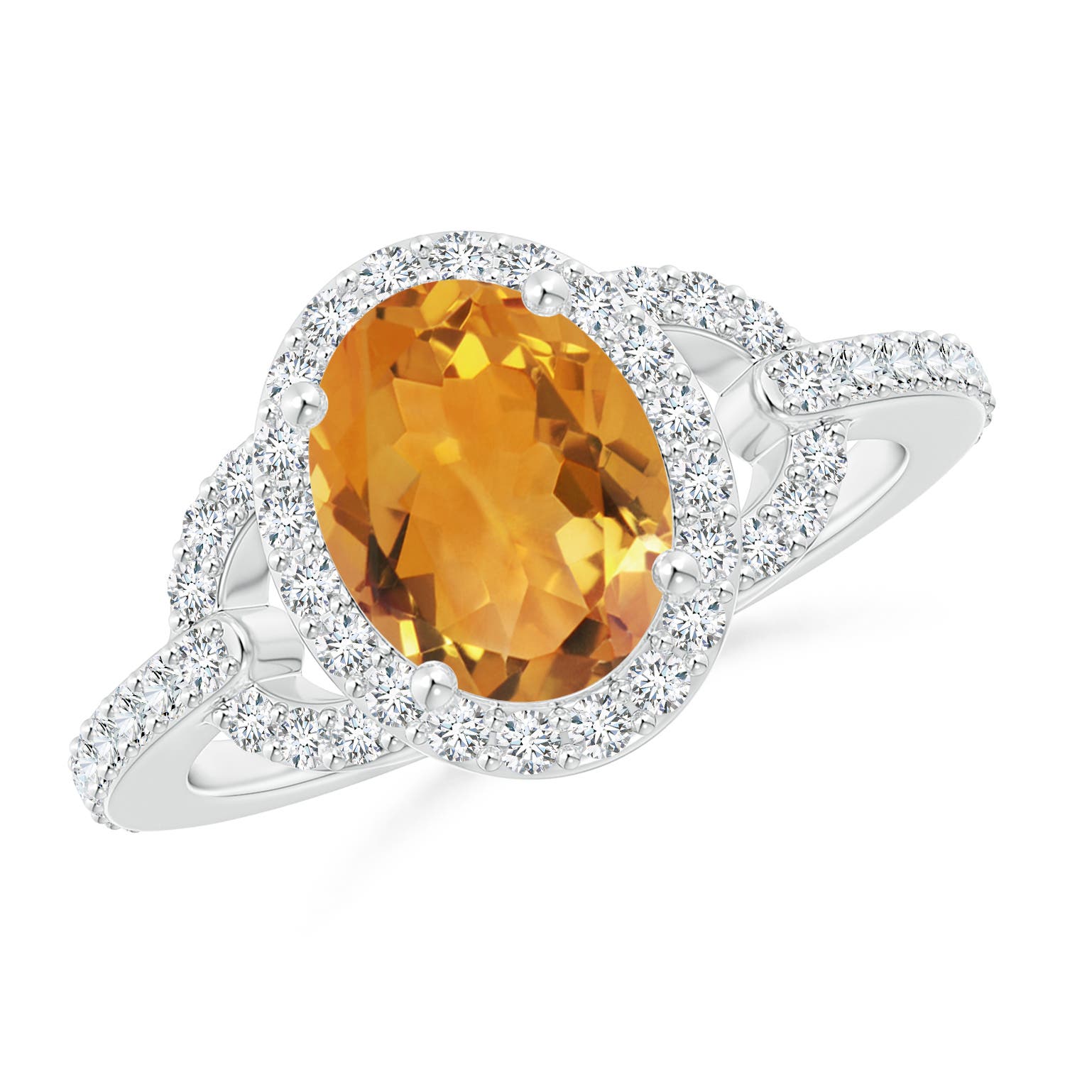 AA - Citrine / 2.14 CT / 14 KT White Gold