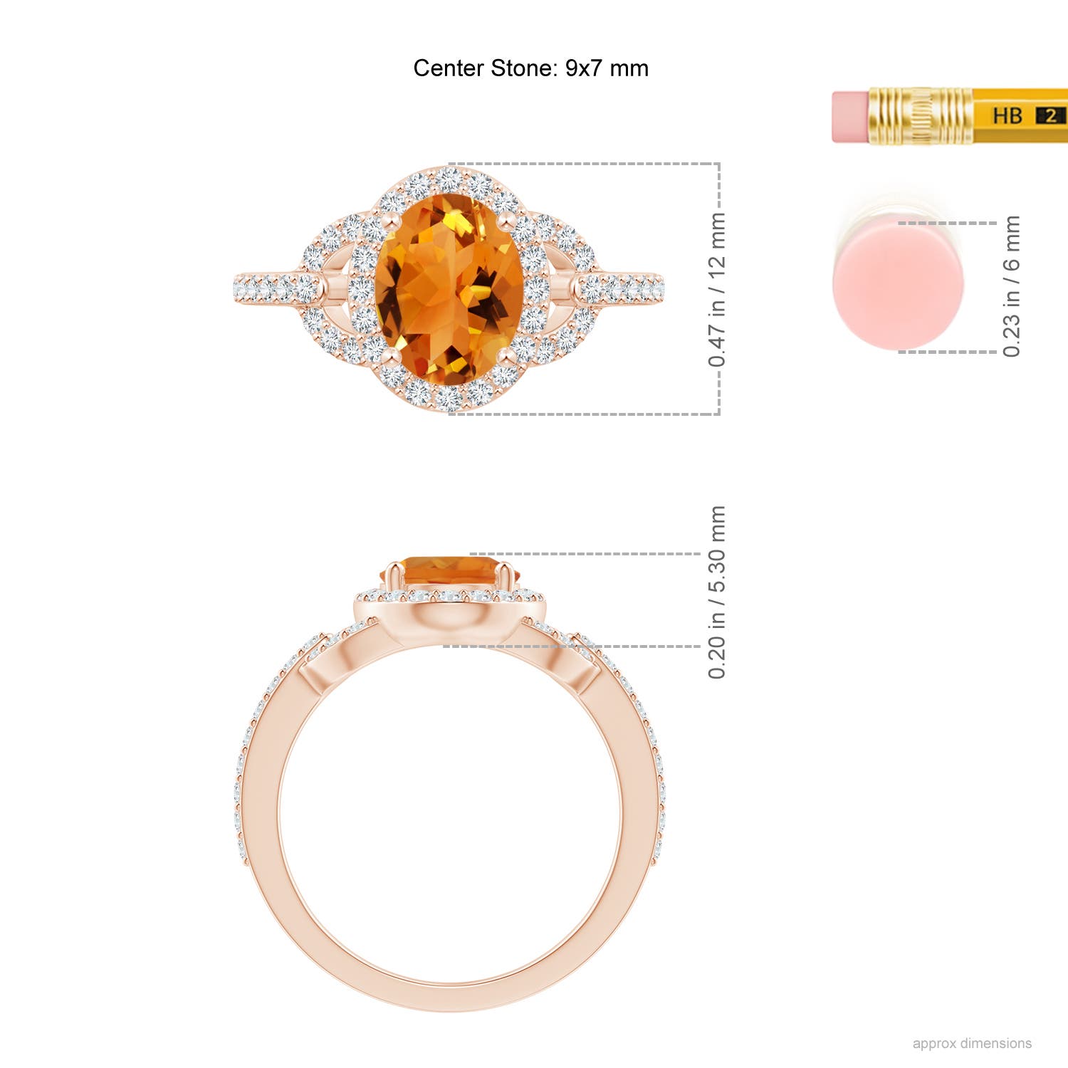 AAA - Citrine / 2.14 CT / 14 KT Rose Gold