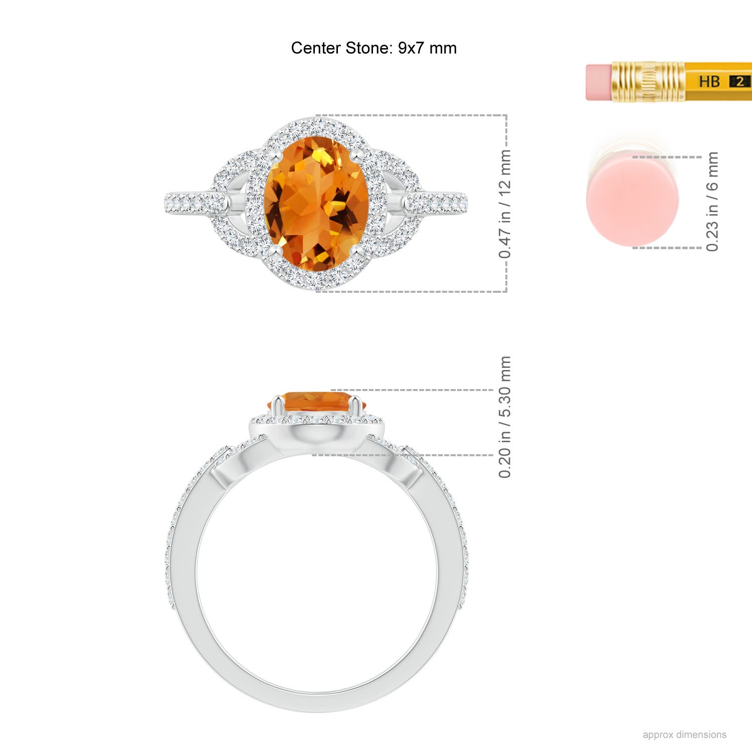 AAA - Citrine / 2.14 CT / 14 KT White Gold