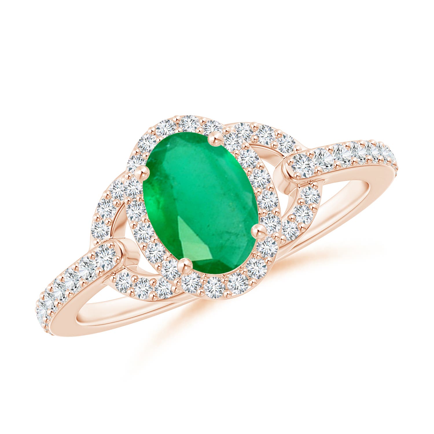 A - Emerald / 1 CT / 14 KT Rose Gold