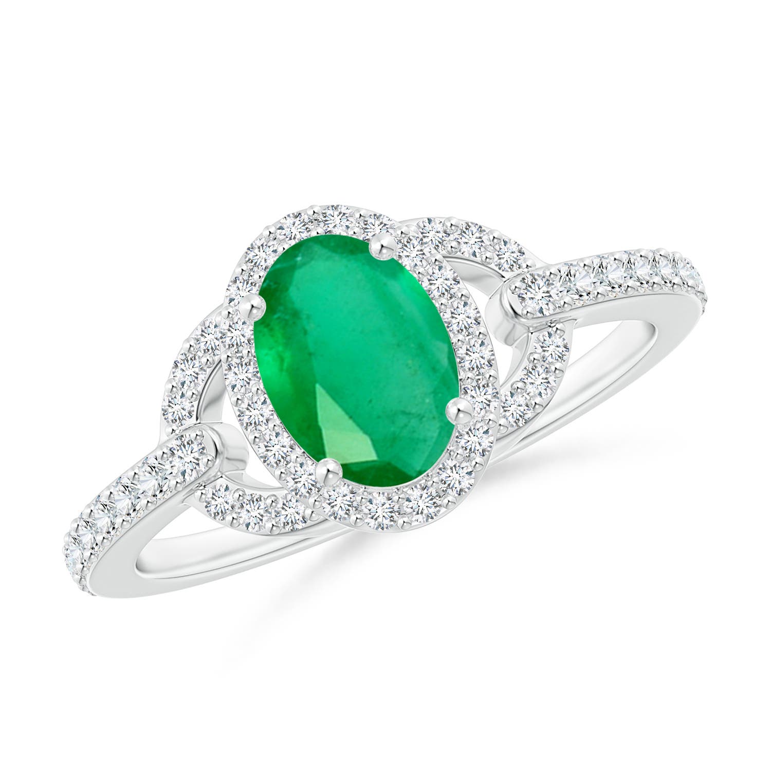 A - Emerald / 1 CT / 14 KT White Gold