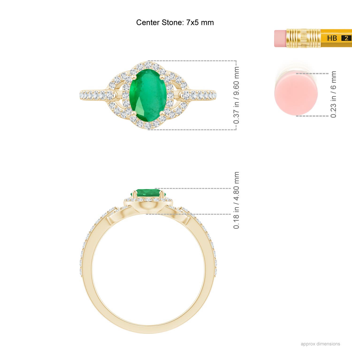 A - Emerald / 1 CT / 14 KT Yellow Gold