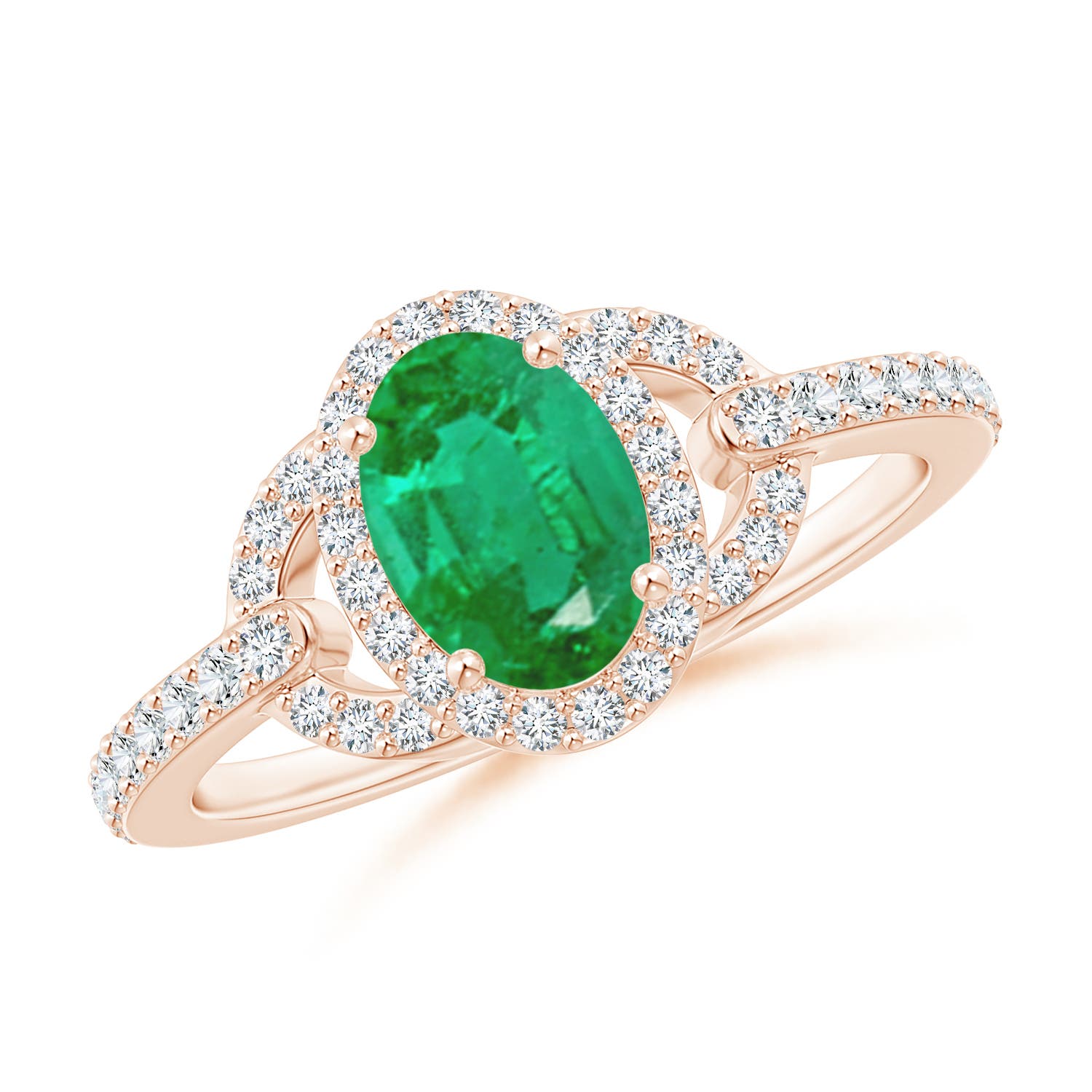 AA - Emerald / 1 CT / 14 KT Rose Gold