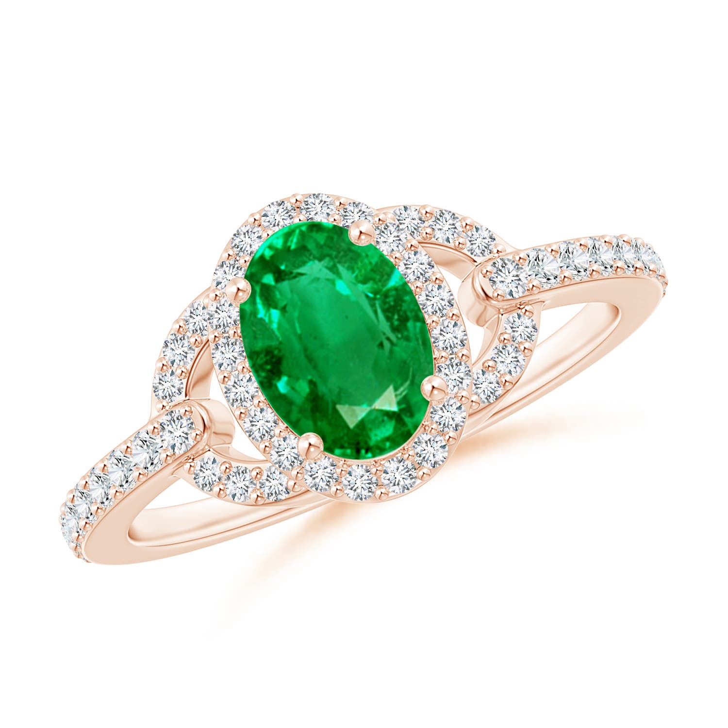 AAA - Emerald / 1 CT / 14 KT Rose Gold