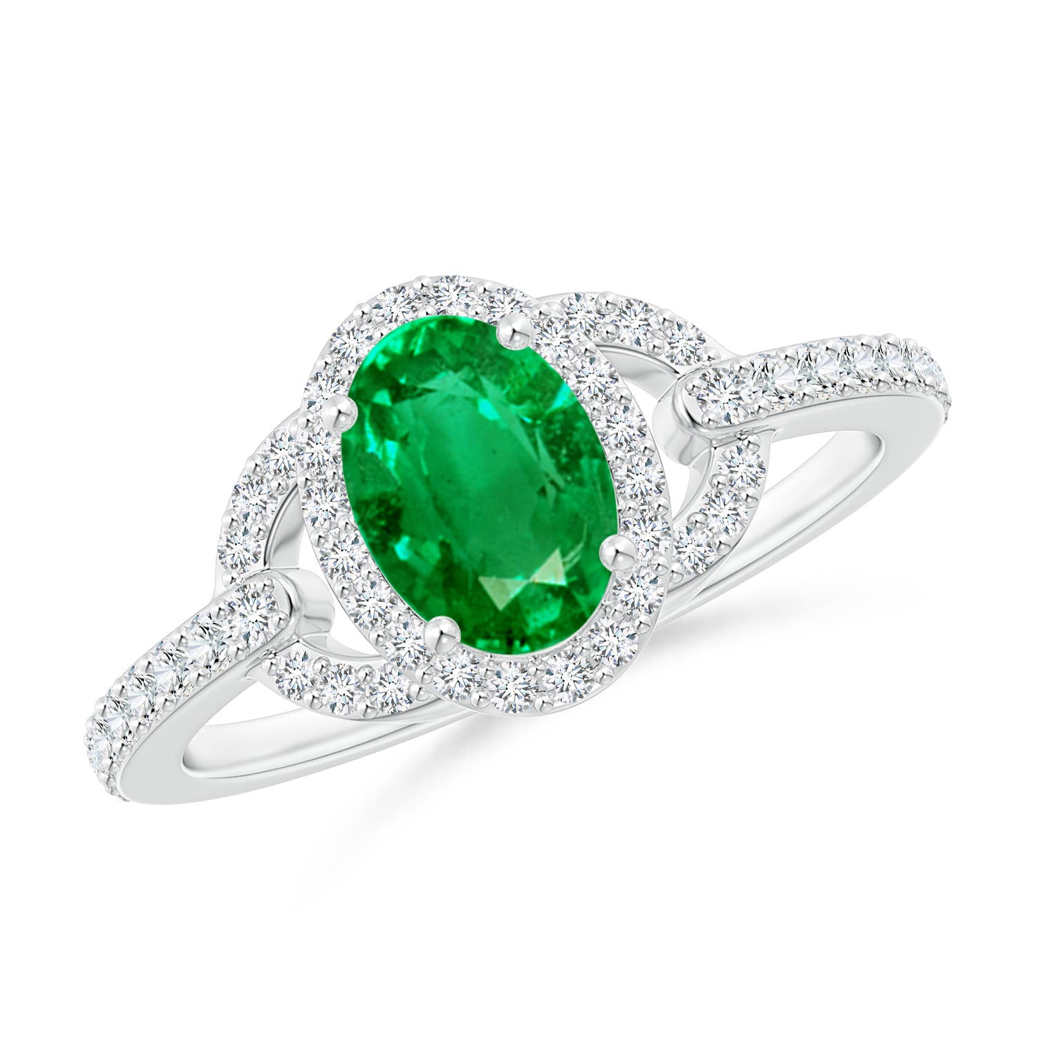 AAA - Emerald / 1 CT / 14 KT White Gold