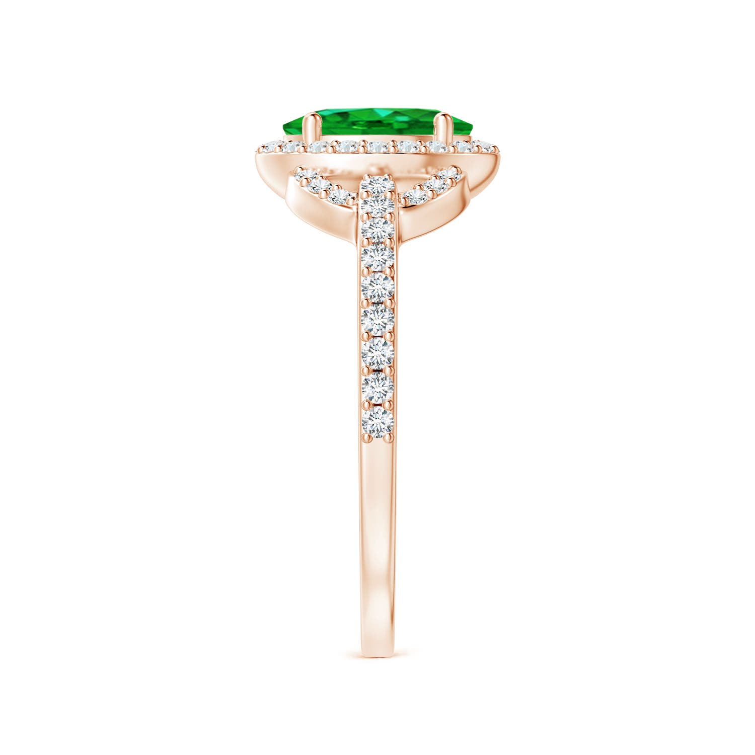 AAAA - Emerald / 1 CT / 14 KT Rose Gold