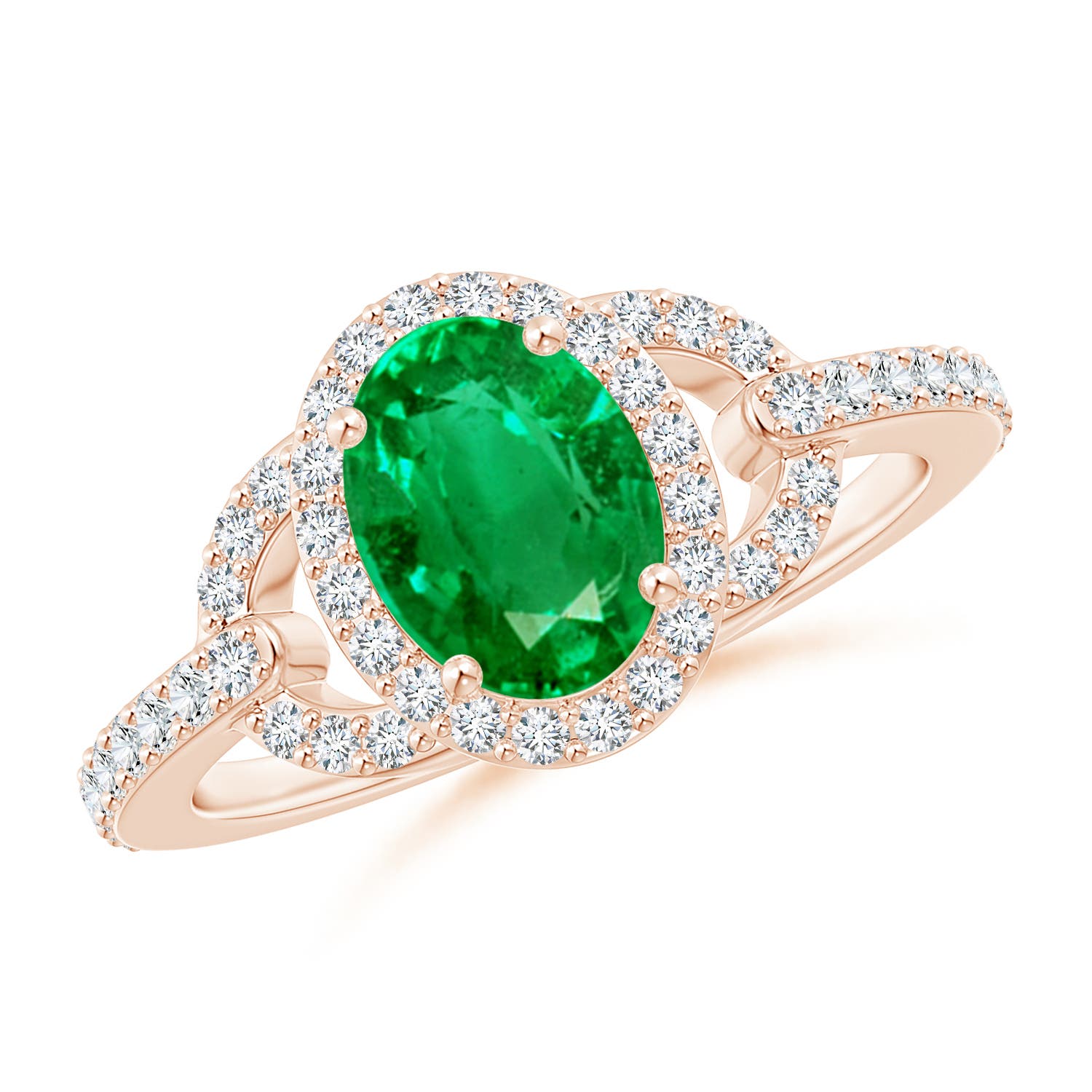 AAA - Emerald / 1.47 CT / 14 KT Rose Gold