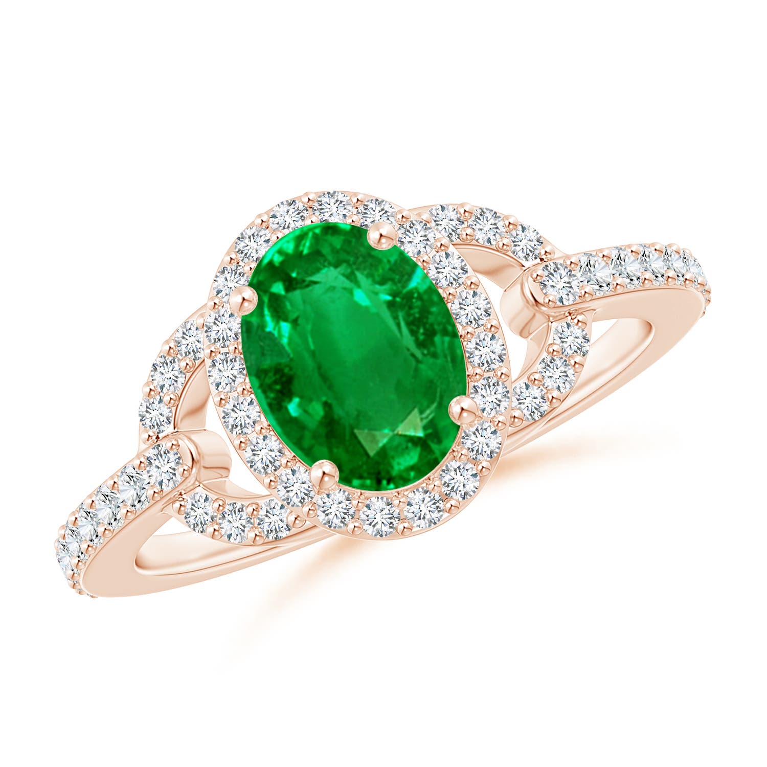 AAAA - Emerald / 1.47 CT / 14 KT Rose Gold