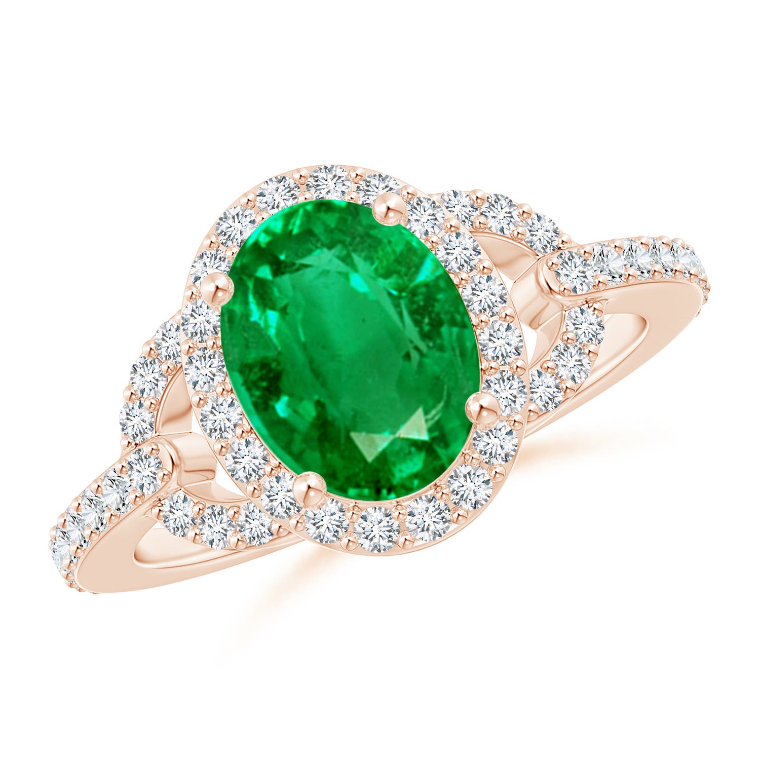 AAA - Emerald / 1.99 CT / 14 KT Rose Gold