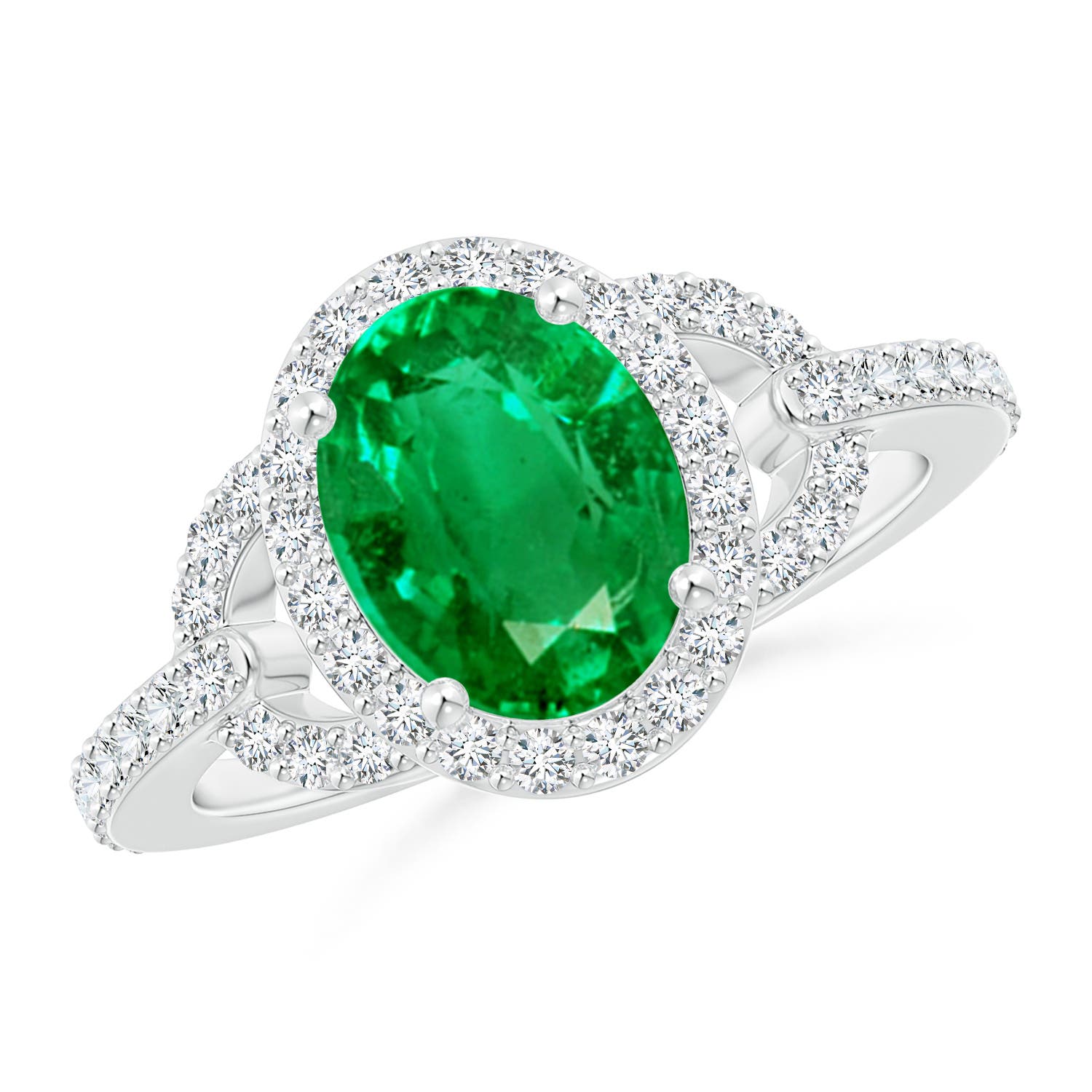 AAA - Emerald / 1.99 CT / 14 KT White Gold