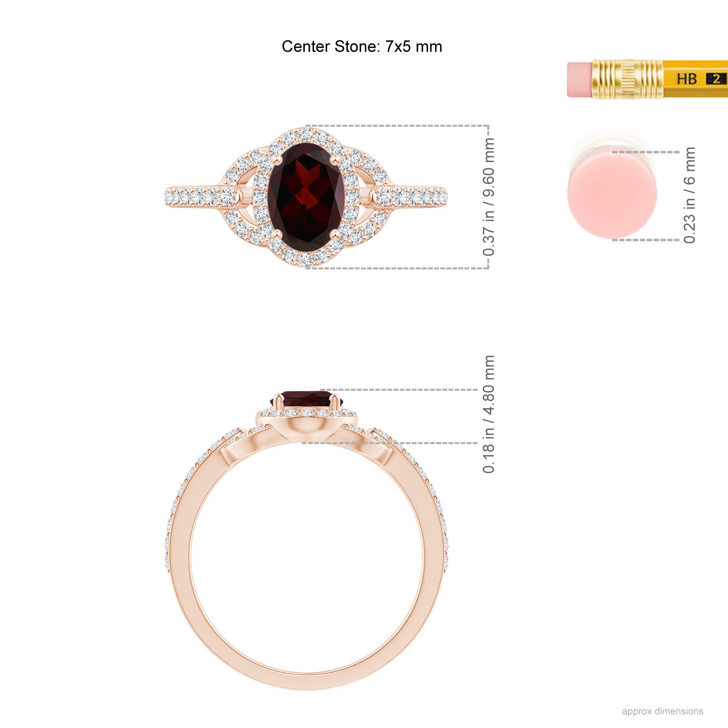 A - Garnet / 1.24 CT / 14 KT Rose Gold