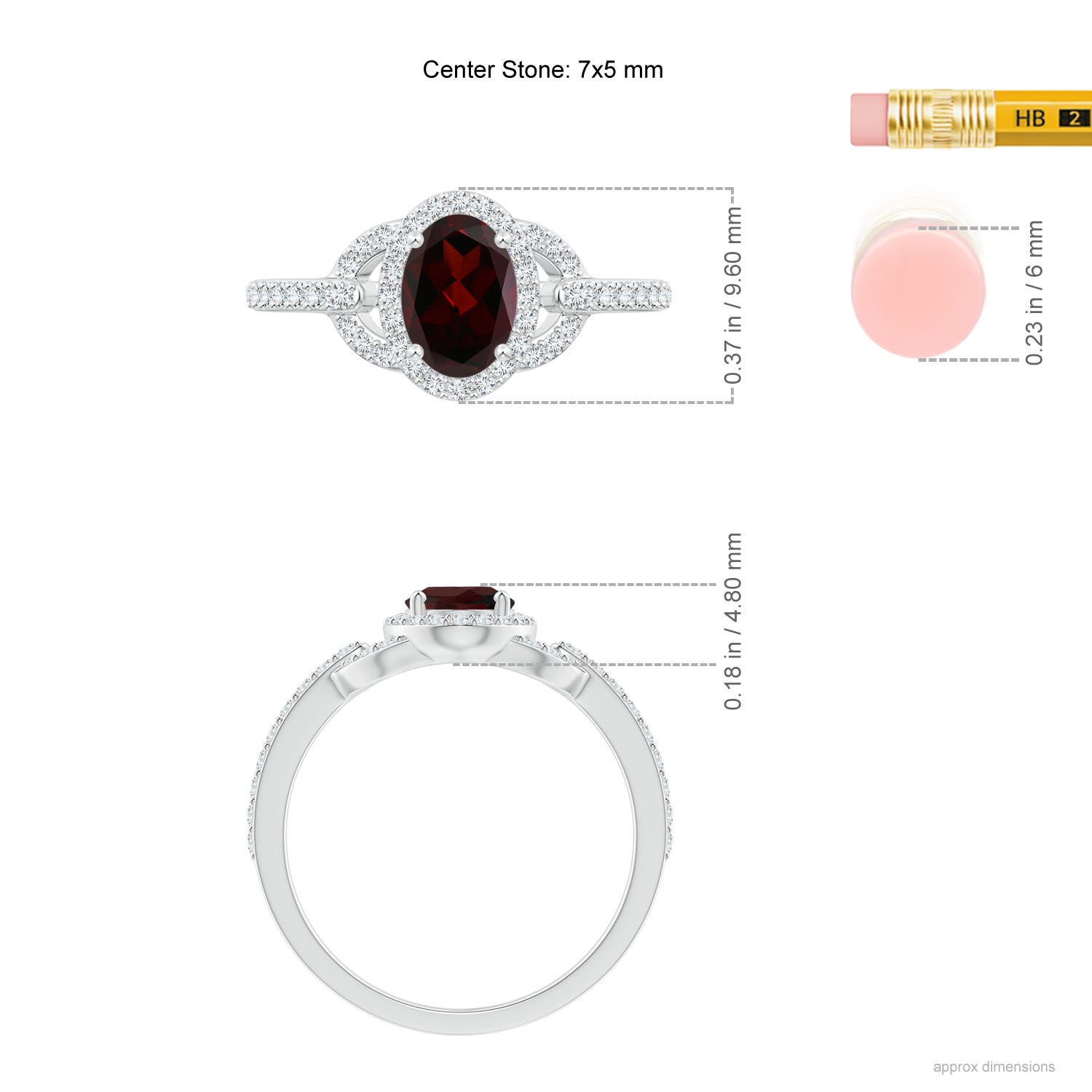 A - Garnet / 1.24 CT / 14 KT White Gold